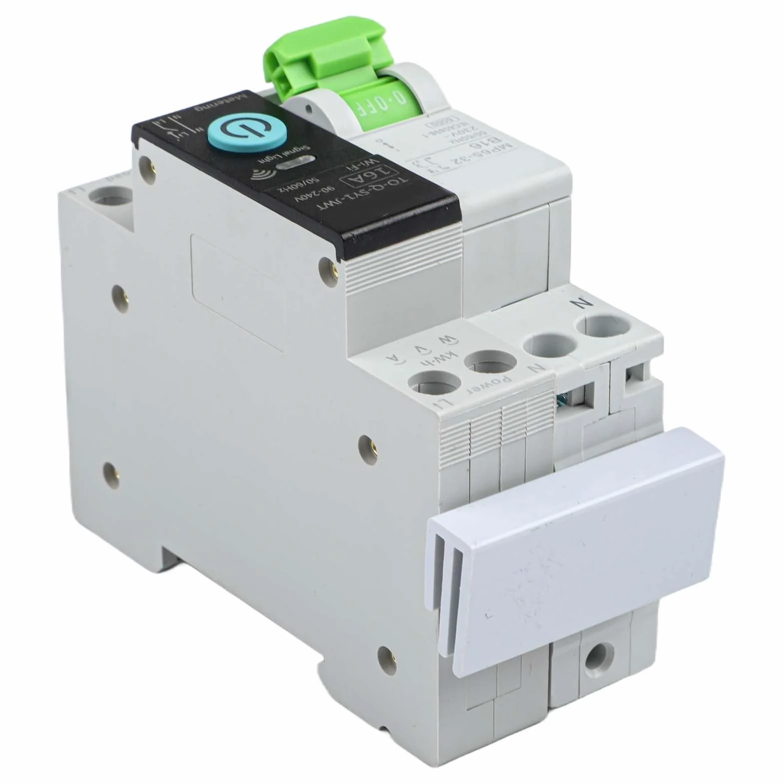 WiFi Smart MCB 16A con contatore per app tuya telecomando WiFi | Controllo remoto tramite app, utilizzabile in tutto il mondo, nessun limite di distanza, compatibile con tuya e Smart Life