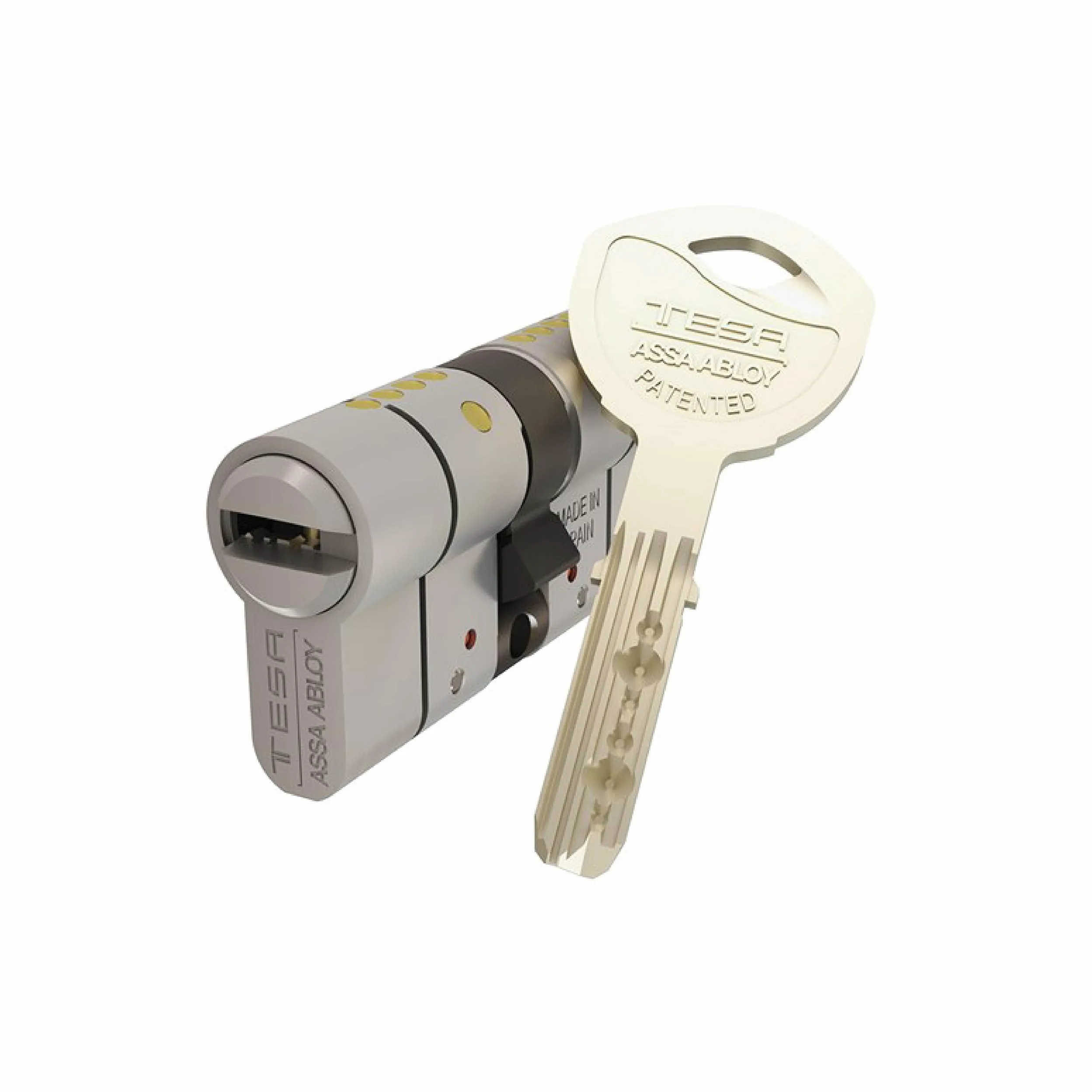 TESA T7553535L Cilindro europeo T70, 35 x 35 mm, finitura ottone, camma lunga, per serrature a profilo europeo