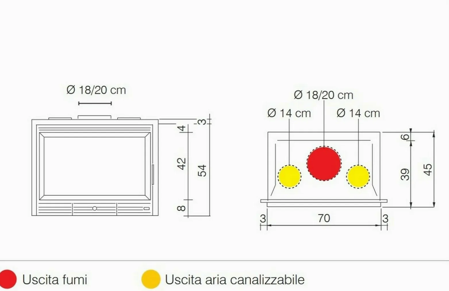 INSERTO A LEGNA ITALIANA CAMINI KUBICALOR ECOSTAR 9,6 KW