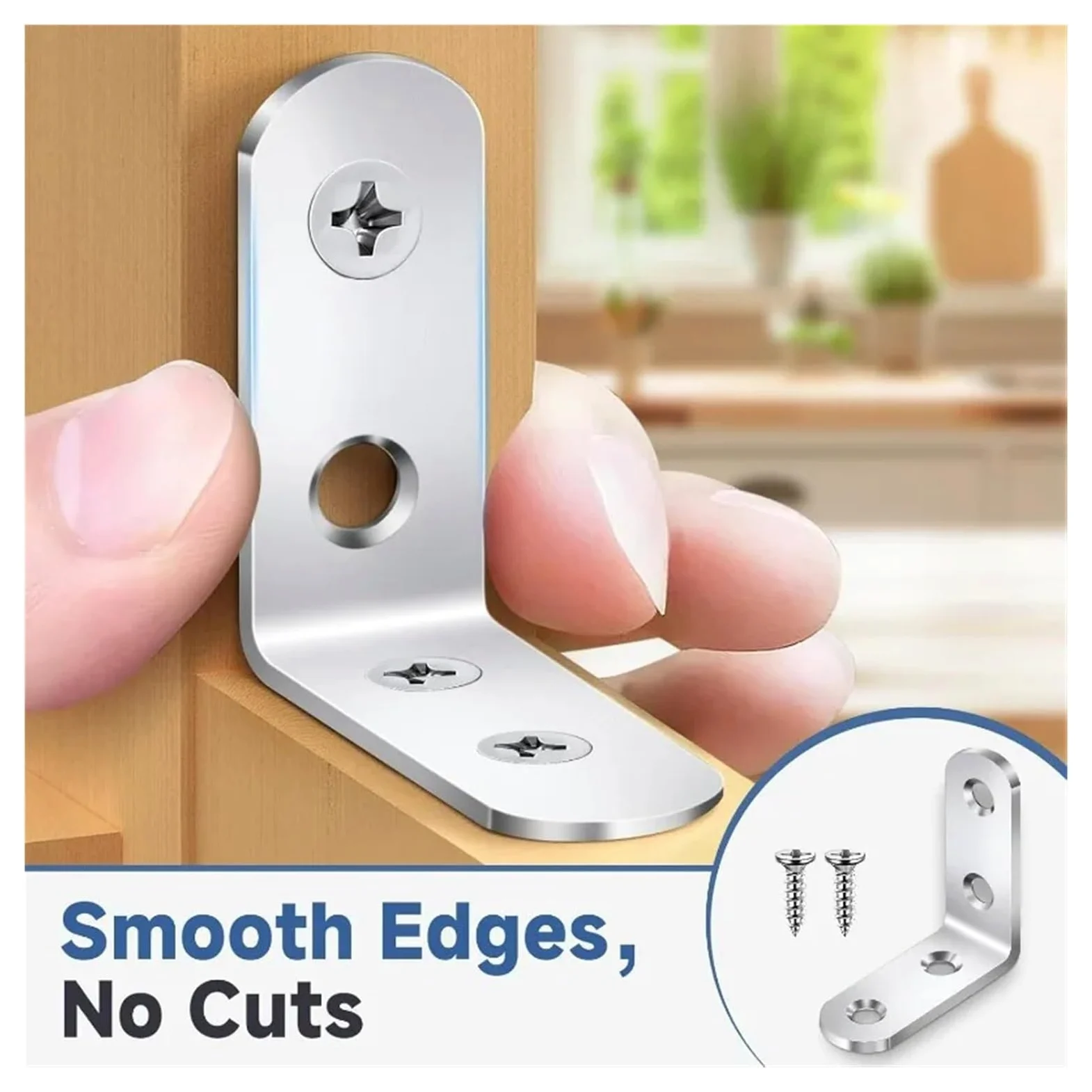 20/1 Set Staffa a L di supporti angolari Staffe ad angolo retto da 90 gradi con viti for mobili in legno for la casa Scaffali for sedie Adatto per il fissaggio e il supporto(20 Sets-16x20mm)