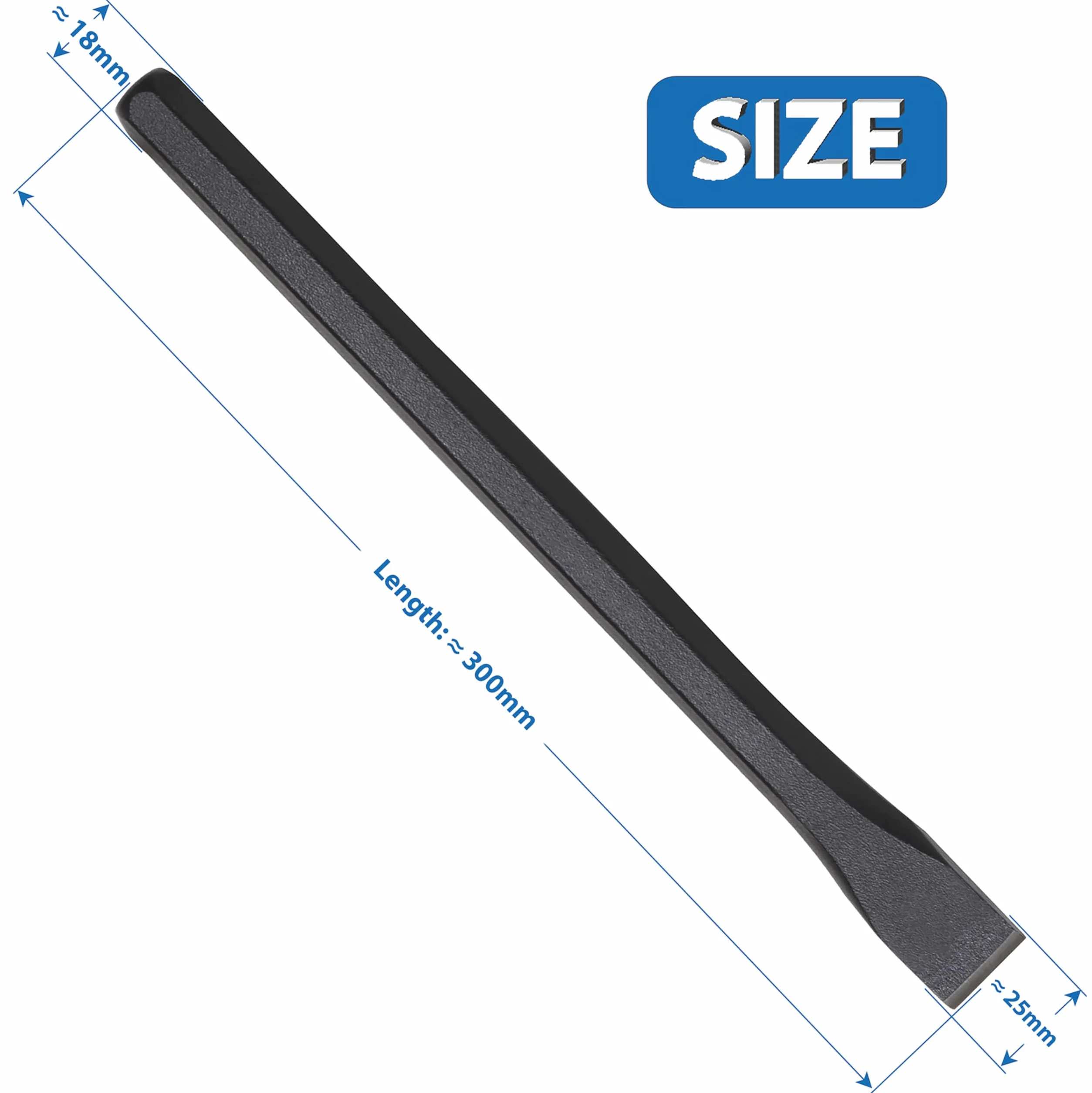 Scalpello piatto per calcestruzzo 300x18x25mm senza paramano acciaio al carbonio
