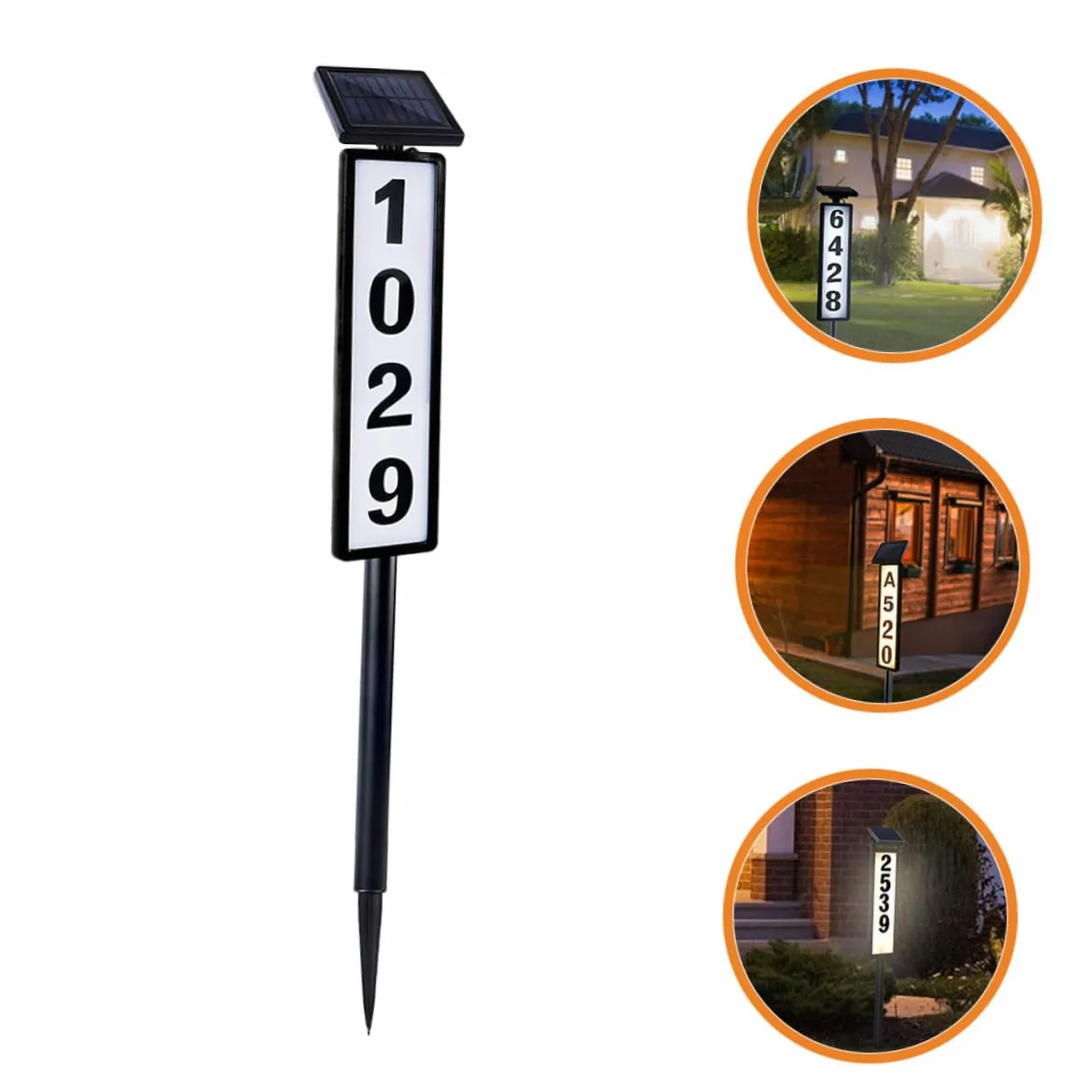 BESTonZON Luce Solare Per Civico Segnaletica Esterna Luminosa Targa Solare Per Indirizzo Per Giardino Strada Patio Facile Installazione e Risparmio Energetico