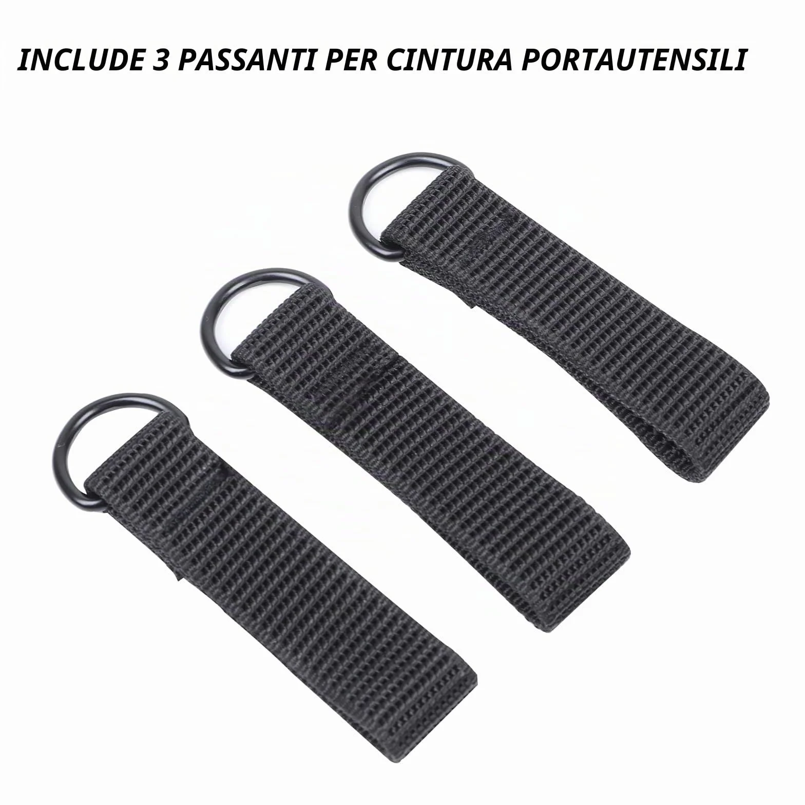 Bretelle per cintura degli attrezzi, resistenti, imbracatura imbottita per elettricisti con clip in metallo, design ad anello regolabile ed elastico