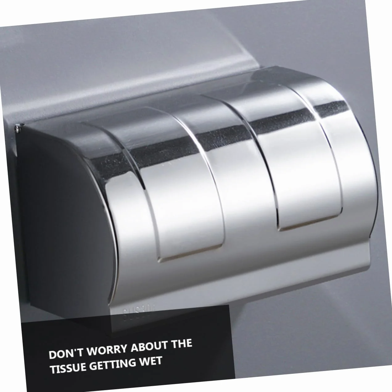 PRETYZOOM Porta Carta senza Fori in Acciaio Inox 304 Igienica da Parete Scatola Semplice Facile da Lavare per Bagno