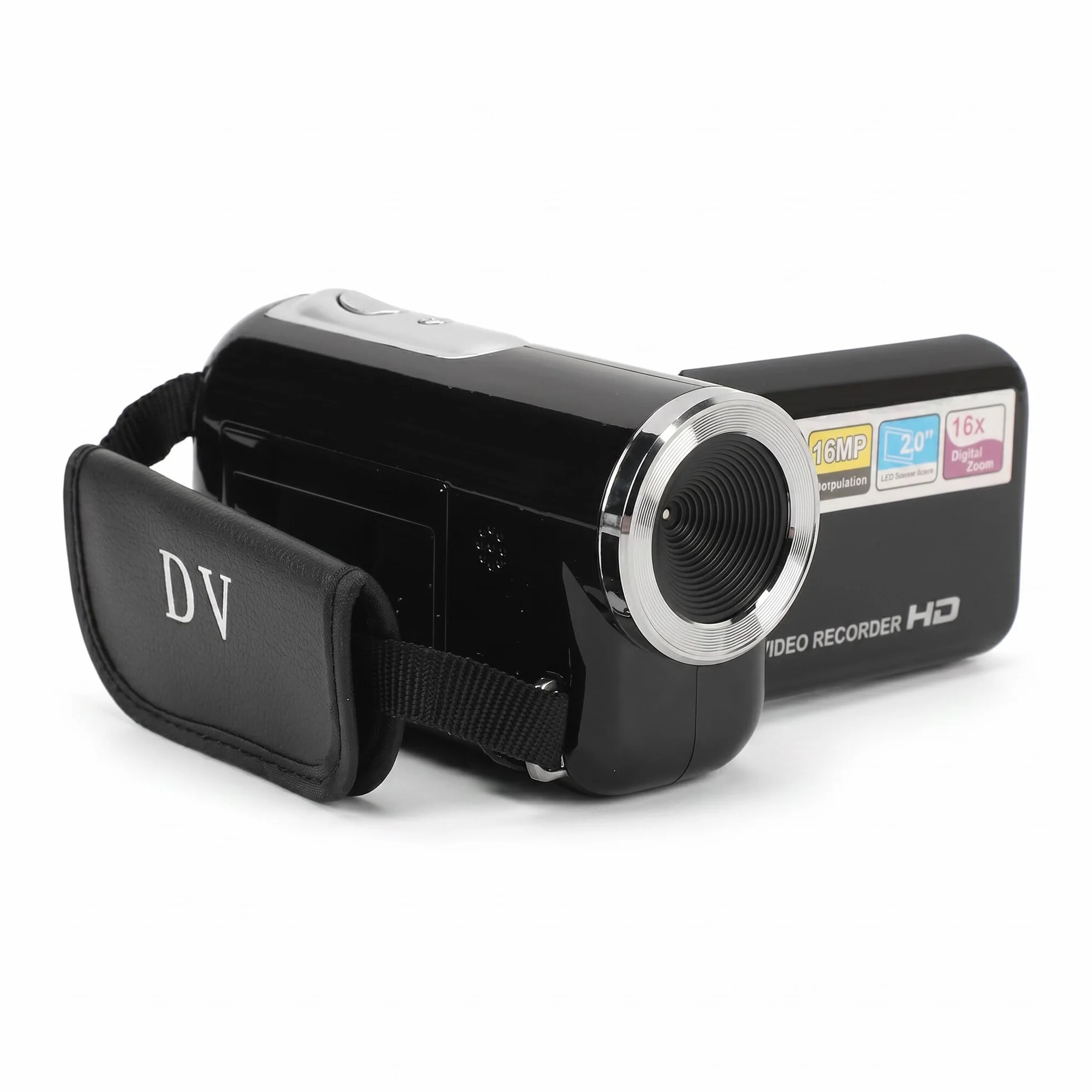 Bewinner Videocamera, Registratore per Full HD 1080P 16MP, Schermo LCD da 2,0 Pollici, Anti-vibrazione, Videocamera con Zoom Digitale 16X per Viaggi