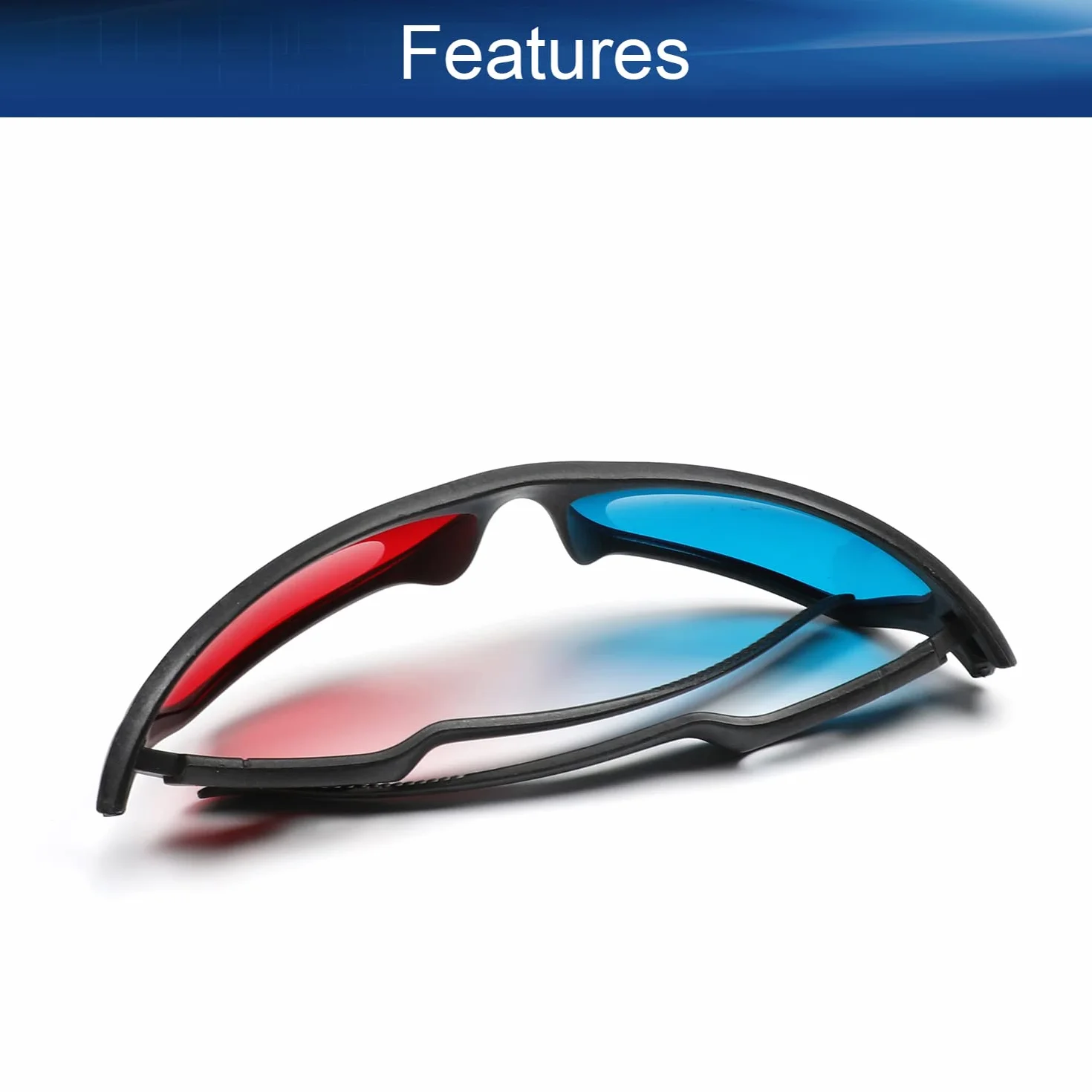 Othmro 1pc rosso-blu occhiali 3D/ciano anaglifo occhiali, anaglifi dimensionali occhiali di visione 3D per giochi TV DVD video virtuale 3D