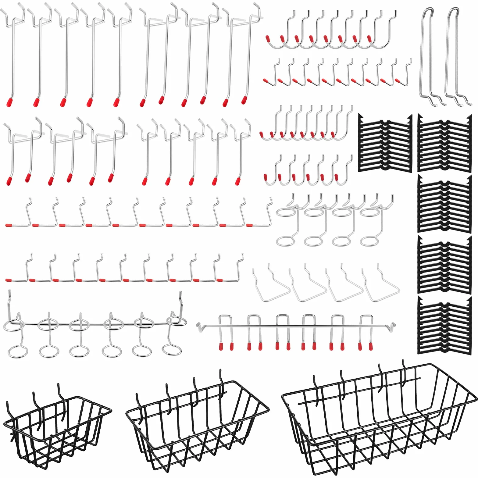 Assortimento di Ganci per Pannello Forato 138 Pezzi, Kit Organizer Accessori