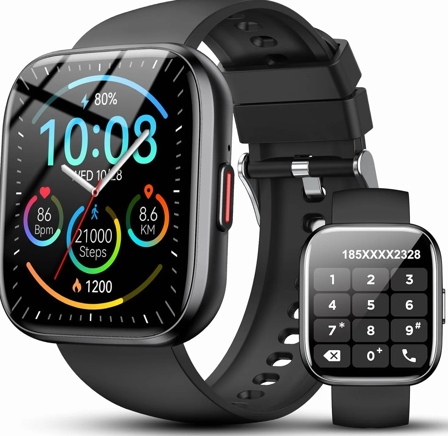 Smartwatch Uomo Donna, 1,85'' Orologio Smartwatch con Effettua/Risposta Chiamate, 112 Modalità Sportive Fitness Tracker con Sonno/Cardiofrequenzimetro, IP68 Smart Watch per Android iOS