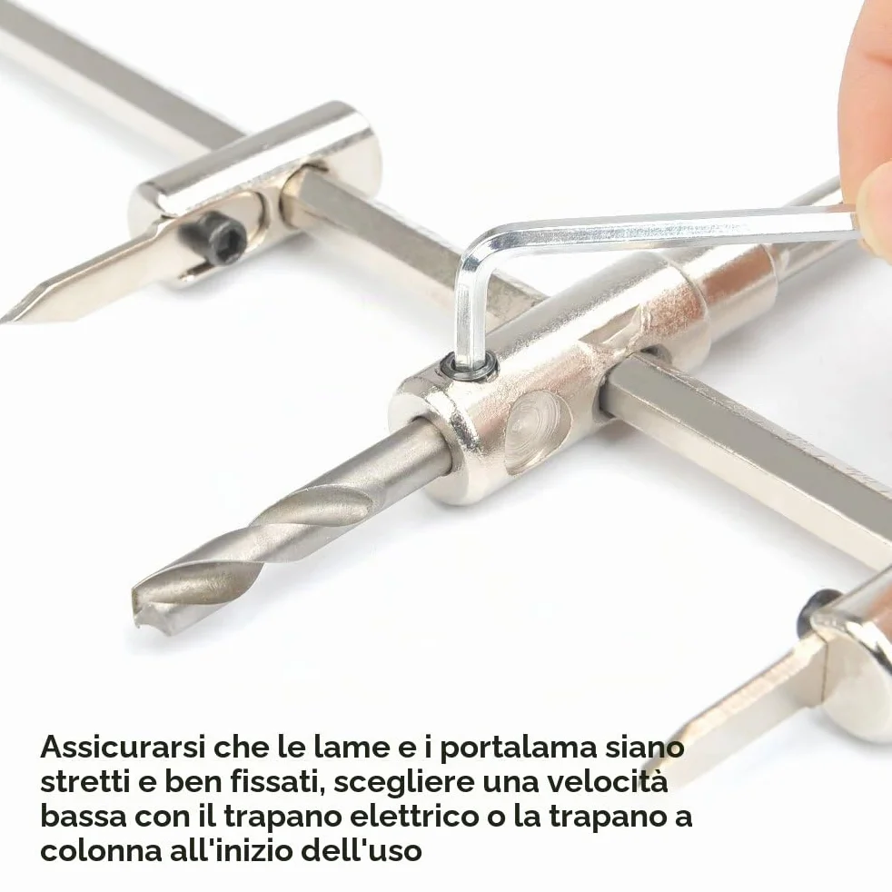 Sega a Tazza Regolabile 30-300 mm Fresa Circolare Punta Trapano per Legno Compensato Laminati