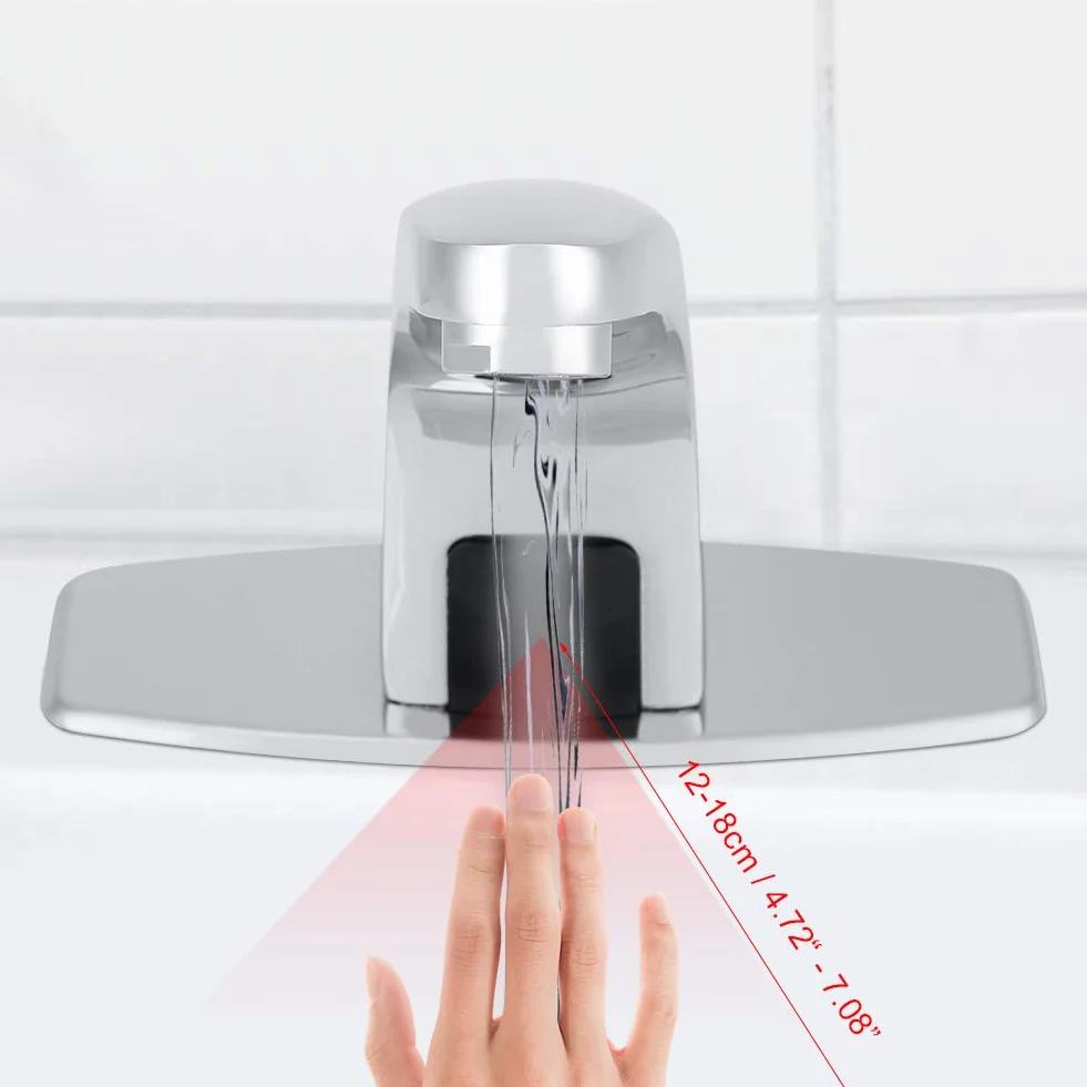 Rubinetto automatico a infrarossi per lavello bagno con scatola di controllo