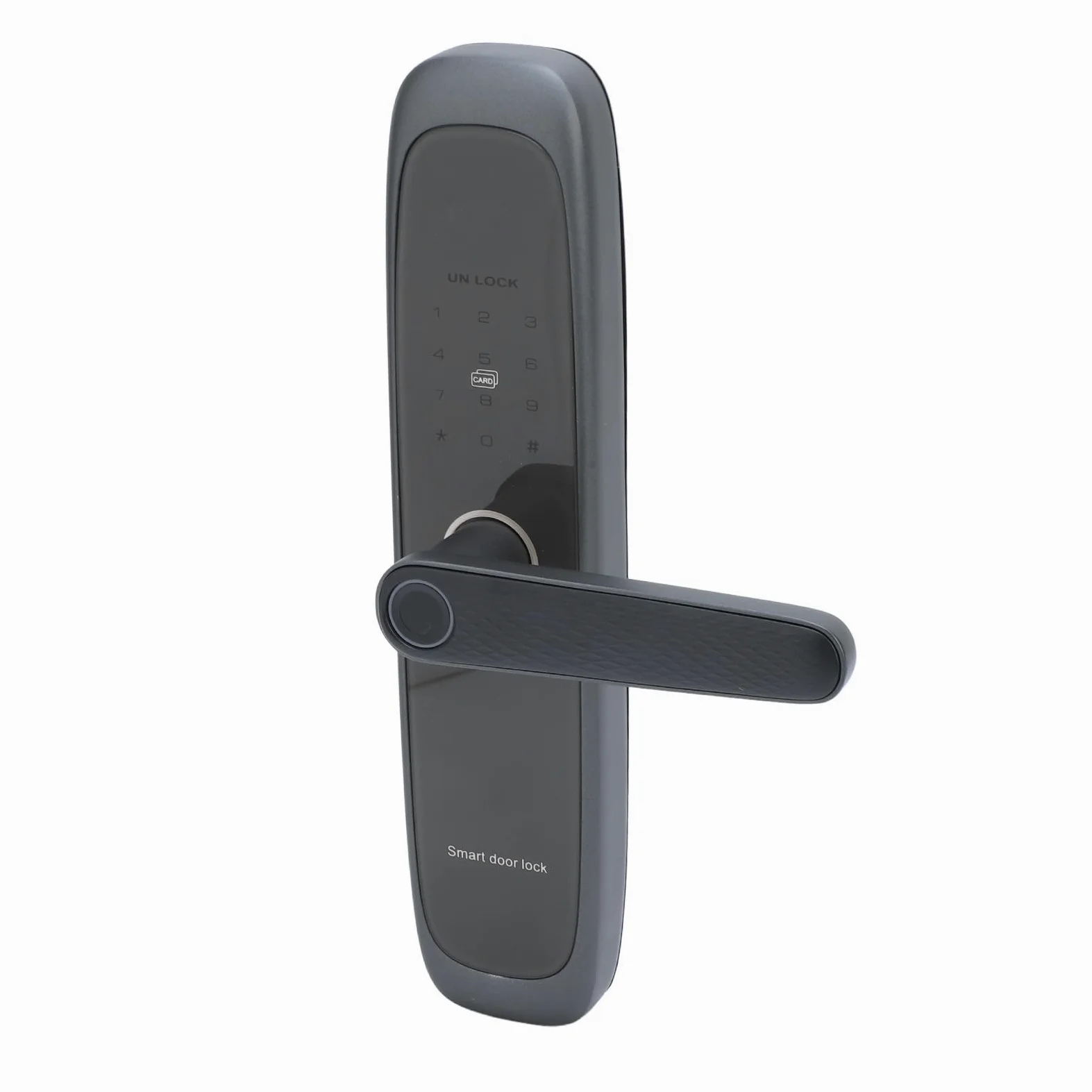 Tastiera con impronta digitale Serratura della maniglia della porta Serratura elettronica con ingresso senza chiave intelligente con controllo app Accesso di emergenza a sicurezza (6068)