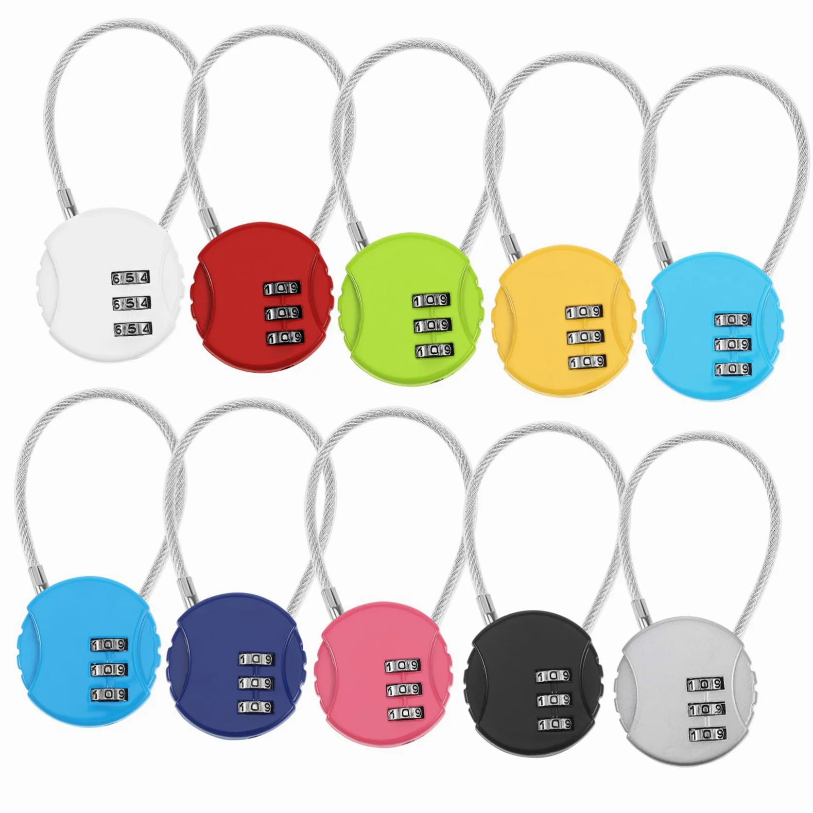 Angoily 5 Set Di Lucchetti Codificati Per Valigie E Armadietti Lucchetti Con Password Con Cinturino in Metallo Versatili Per Viaggi E Stoccaggio 10 Pezzi * 5