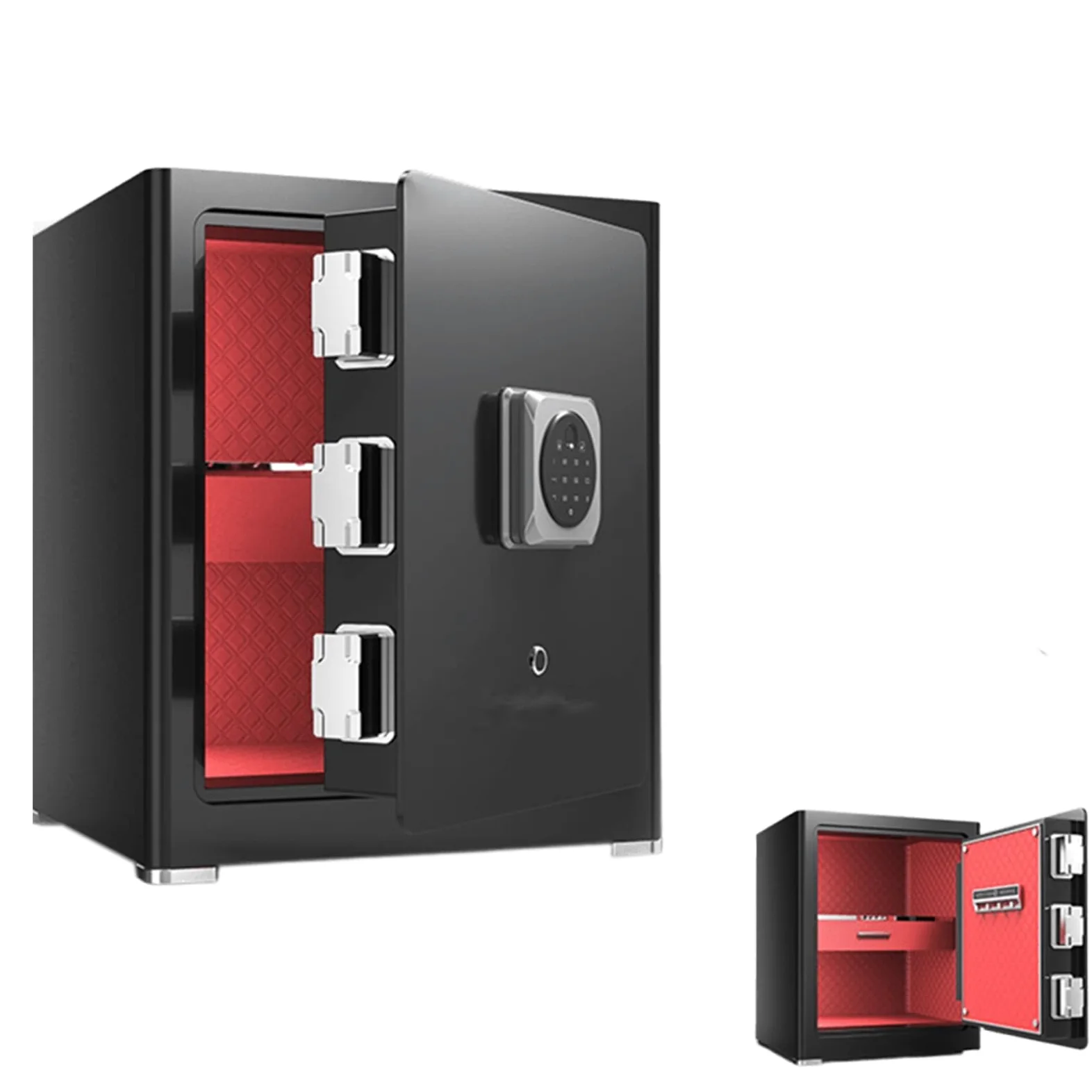 Cassaforte Piccola Cassaforte Intelligente In Lega di Acciaio con Impronta Digitale e Password Monitoraggio Remoto Tramite WiFi Doppio Sistemas di Allarme Safe Scatola Portagioie Integrata