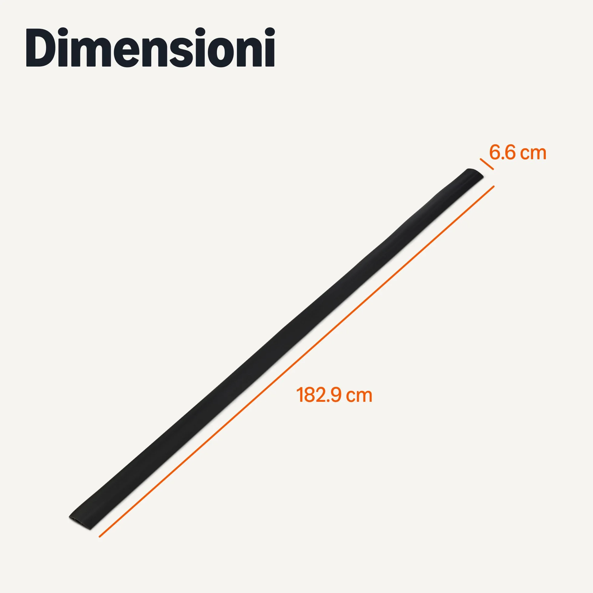 Amazon Basics Canalina passacavi da pavimento 1,8 m 6,35 cm nero