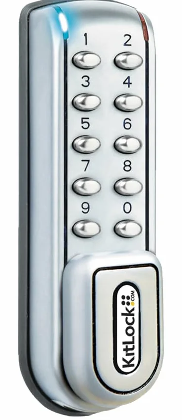 KitLock Serratura elettronica KL1200 I per armadietti, armadietti e mobili, senza chiave con serratura a combinazione, verticale, argento