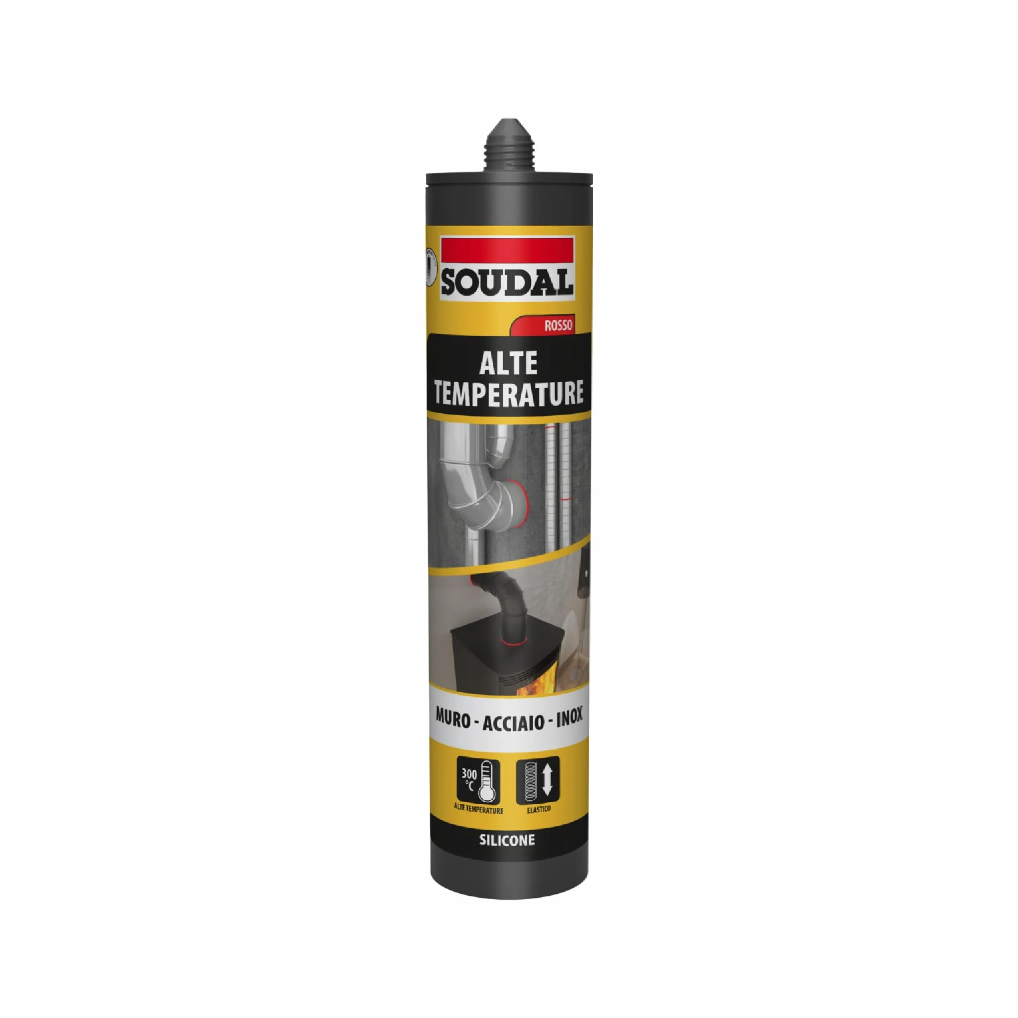 Soudal Silicone Alte Temperature 310ml Rosso Resistente a Oli e Carburanti