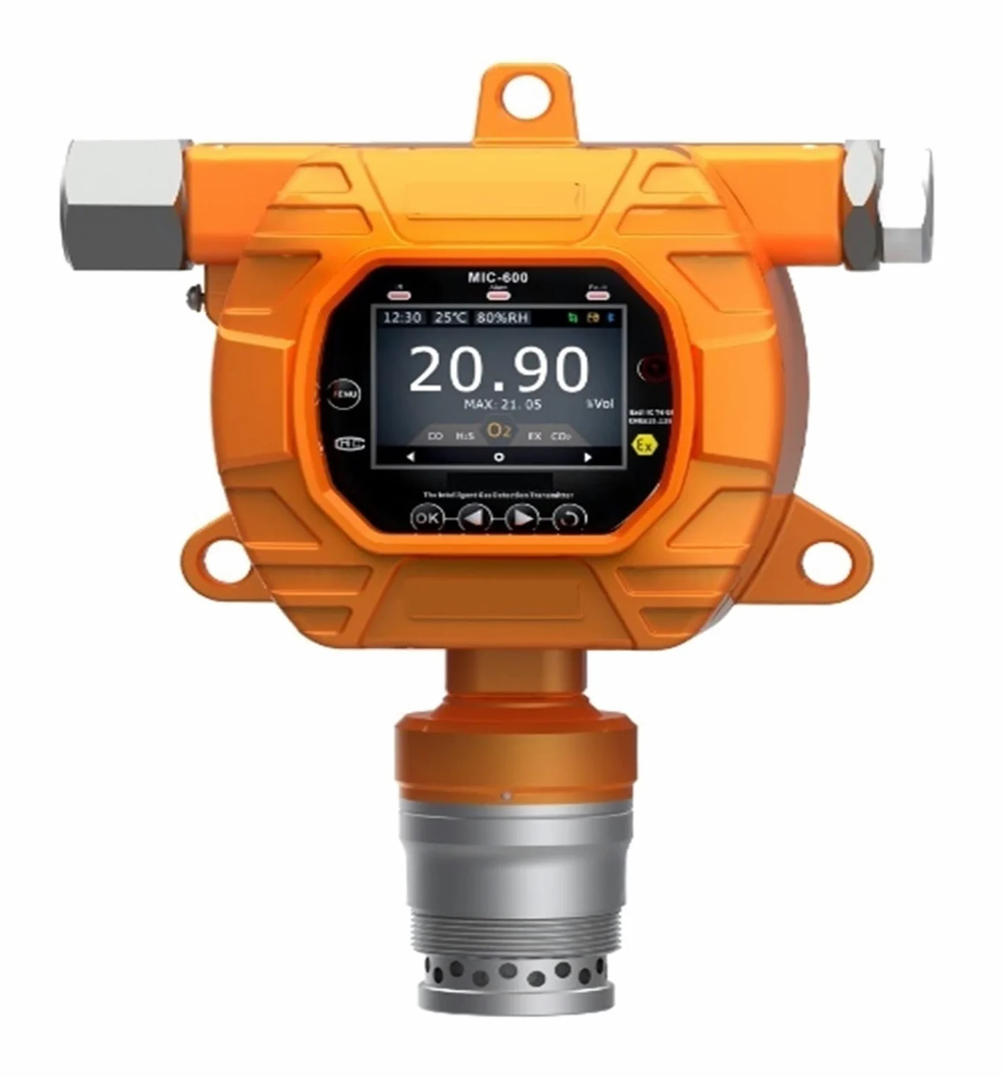 Monitor gas, rilevatore perdite gas, Rilevatore di gas di fosfina fissa PH3 Tester di concentrazione Rilevatore di gas tossico 0-100 ppm, 0-1000ppm, giallo per casa, camper, fognatura(0-100ppm)