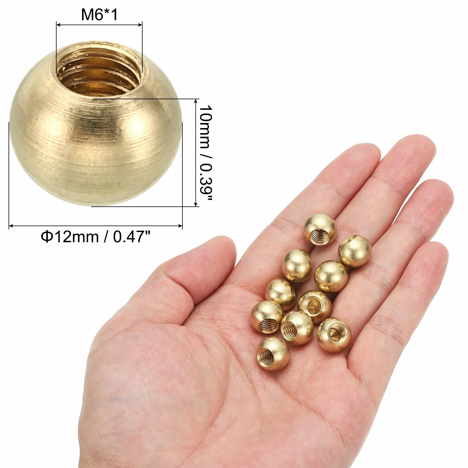 PATIKIL Dado Cieco M6x12mm 30Pz Cappucci Copri-Dado Ottone Filettatura per Decorazione Lampada