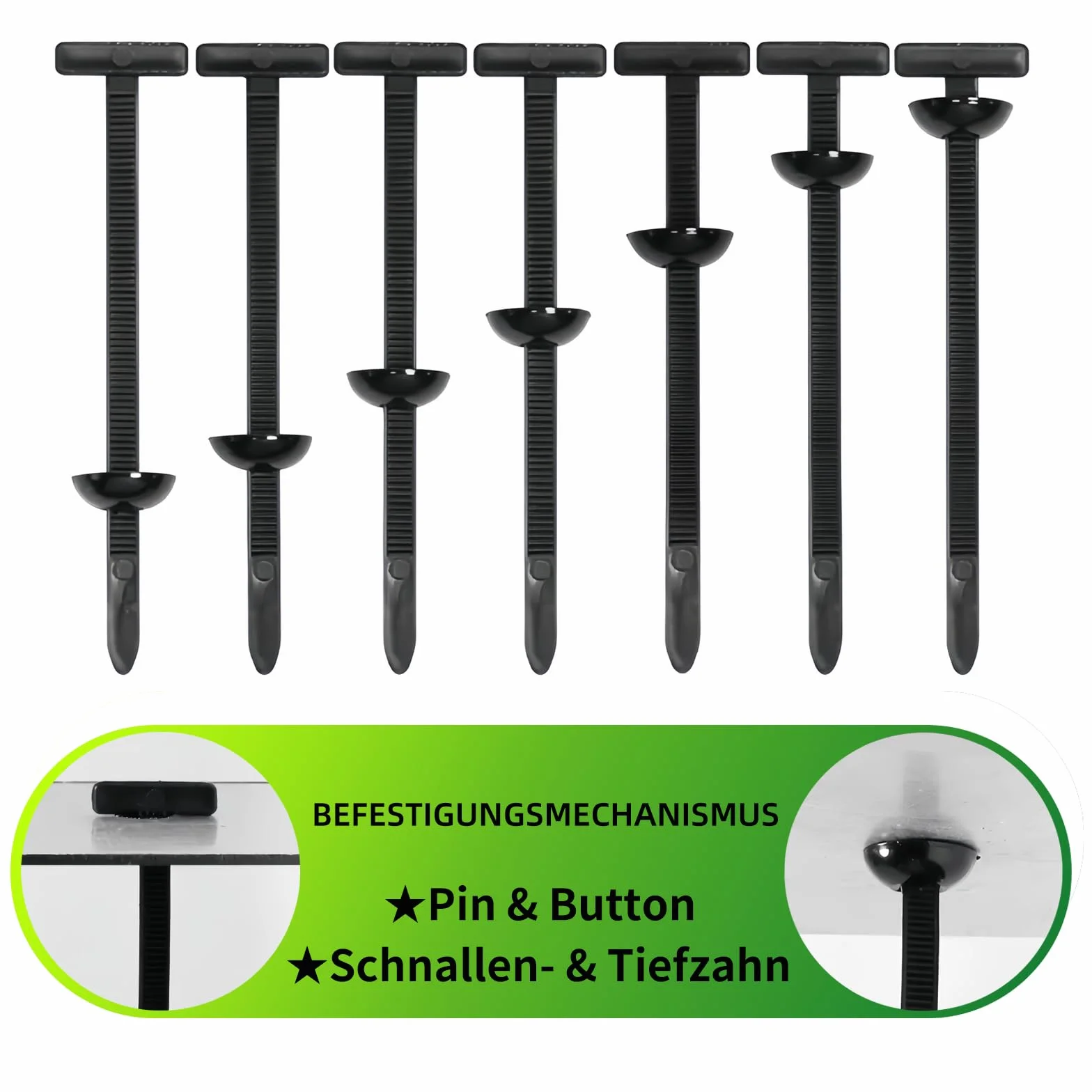 Fascette universali con fibbia nylon pesante UV riparazione auto sistema pin pulsante