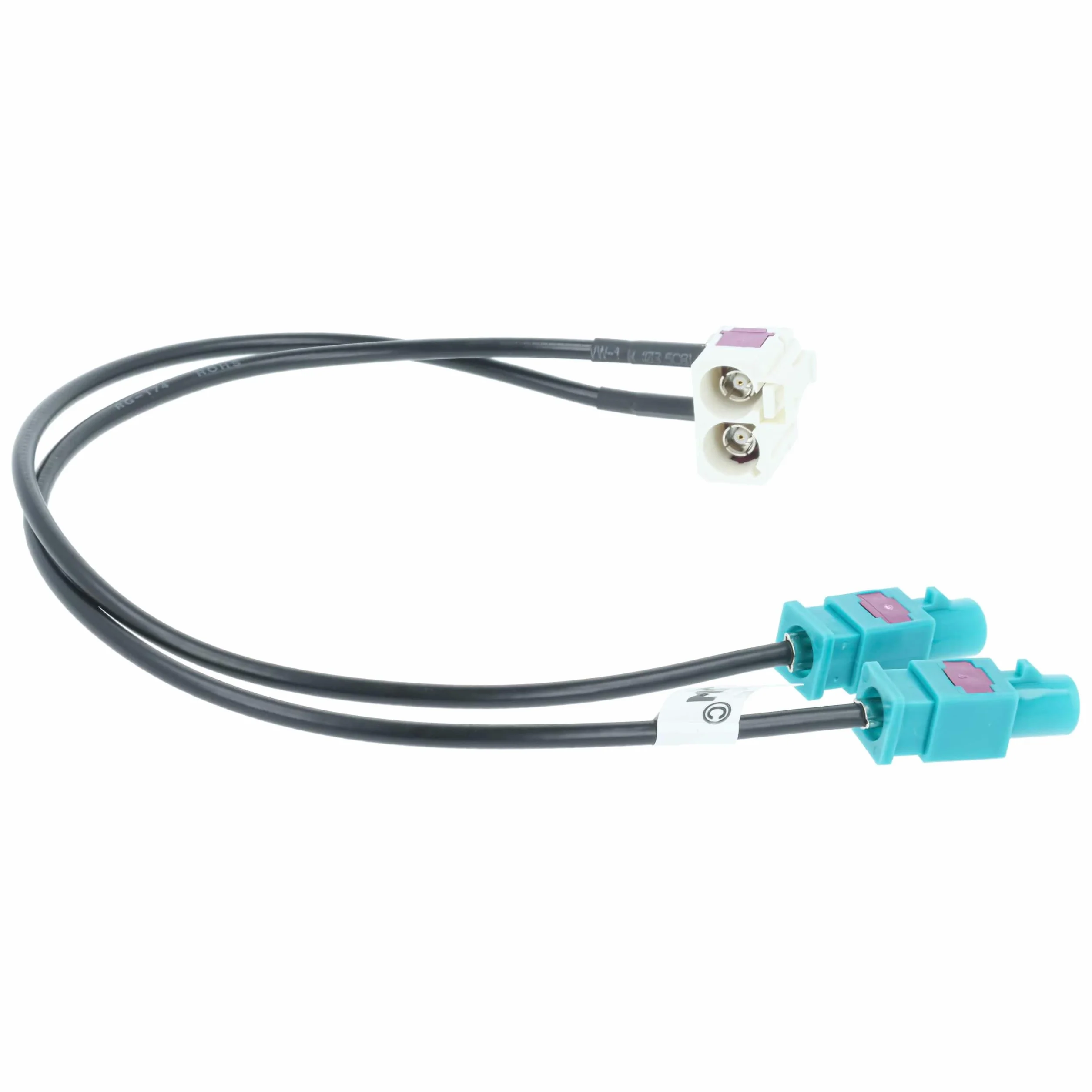 vhbw adattatore per antenna a doppio FAKRA (B) compatibile con Audi VW RNS510, RNS310, RNS 510, RNS 310 autoradio, auto - Cavo adattatore, 9 cm