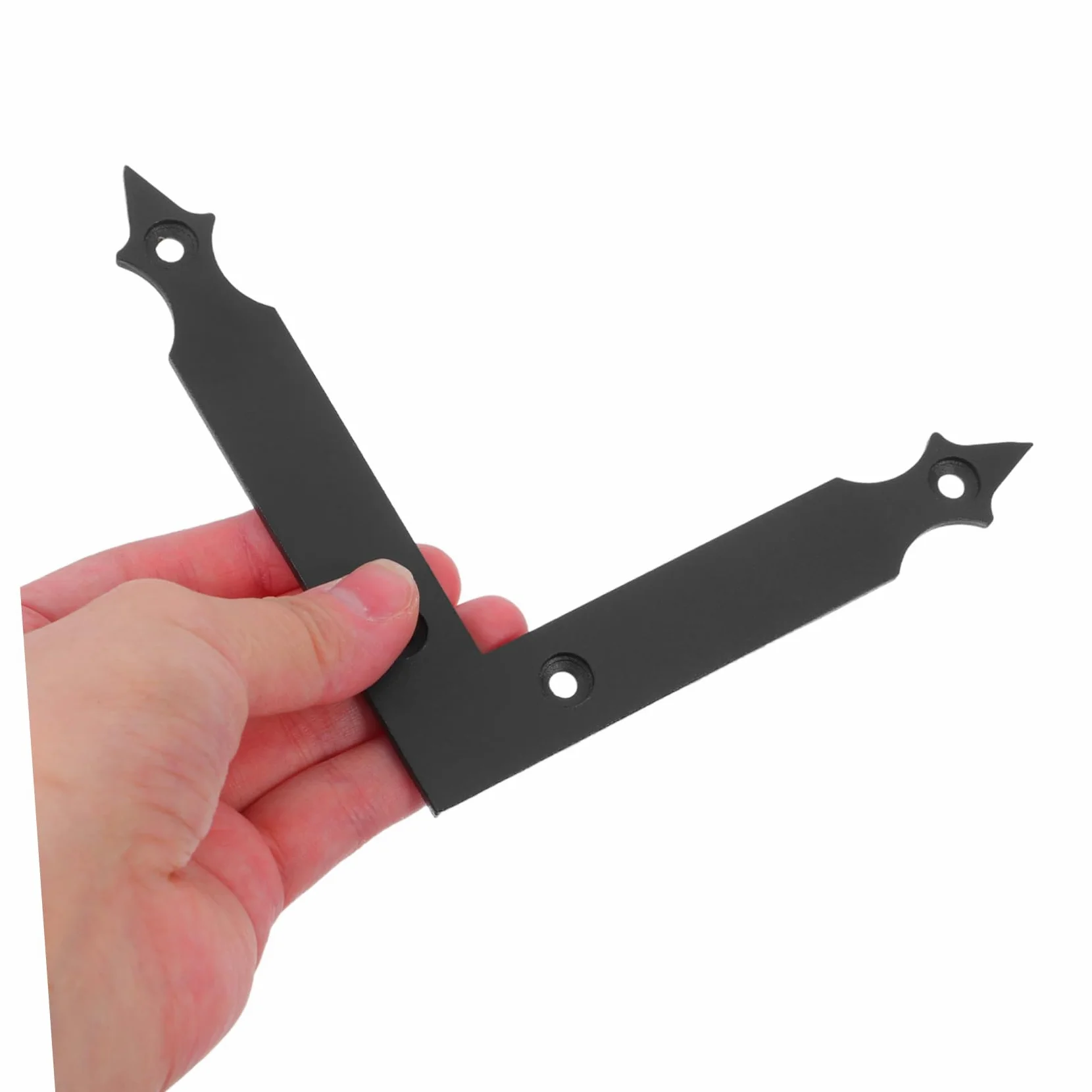 SOLUSTRE Staffa Angolare in Acciaio al Carbonio Nero Stile Rustico Fattoria 4 Pezzi per Porte da Garage e Cancelli da Giardino con Vite per Uso Sicuro e Versatile