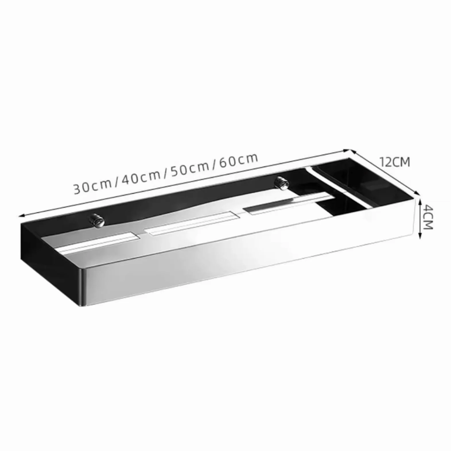 Ripiano per doccia Carrello for doccia in acciaio inossidabile, ripiani galleggianti for portaoggetti a parete Organizer(Nero,M)