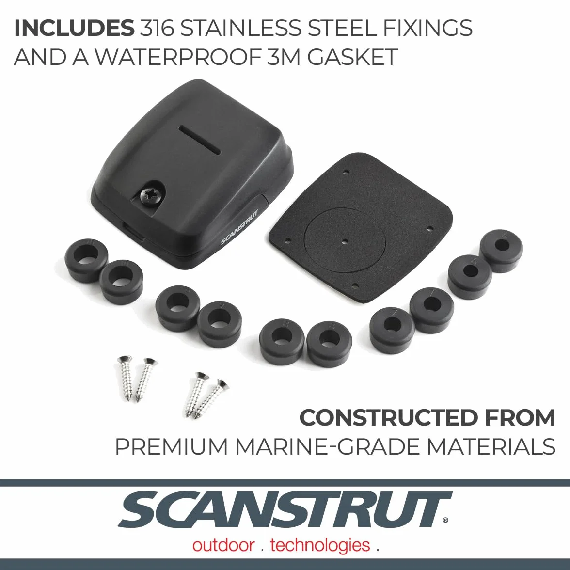 Scanstrut DS-HD10-BLK Guarnizione per Cavi Orizzontale Doppia Nero