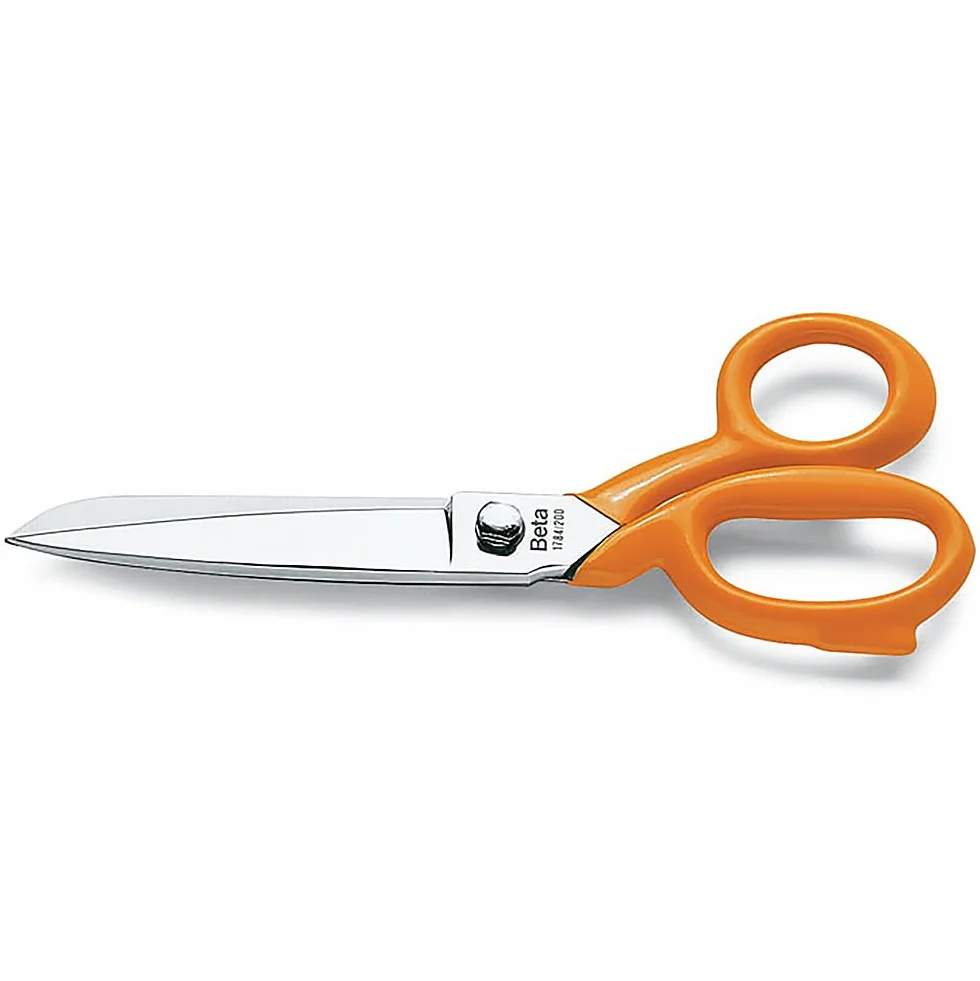 BETA - Forbici Modello Pesante Professionali 200 mm, Multiuso per Tagli Gravosi con Lame in Acciaio Inox, Struttura Robusta All Metal, Manici Antiscivolo, Utensile Taglio, 1784 200