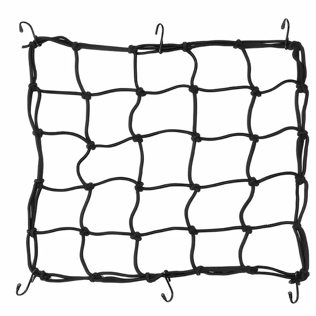 GXGM Rete Elastica Moto, Corde Elastiche con Gancio, Rete Elastica, Corde Elastiche con Ganci,40 X 40cm (Nero), 1 pezzo