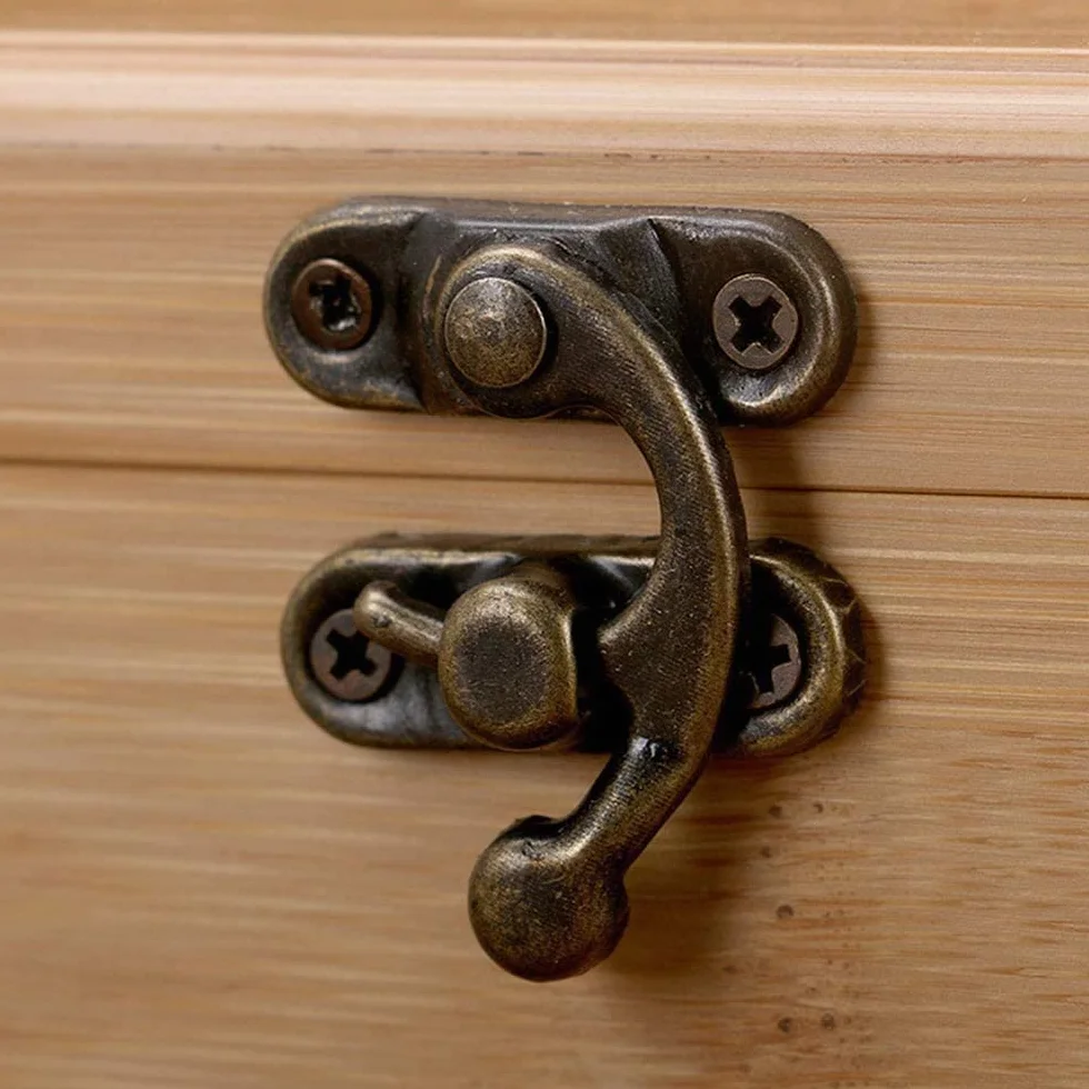 Ganci Antichi Hasp Chiusura Legno, Cerniere Scatola Con Viti, 60 Pezzi, Tonalità Bronzo