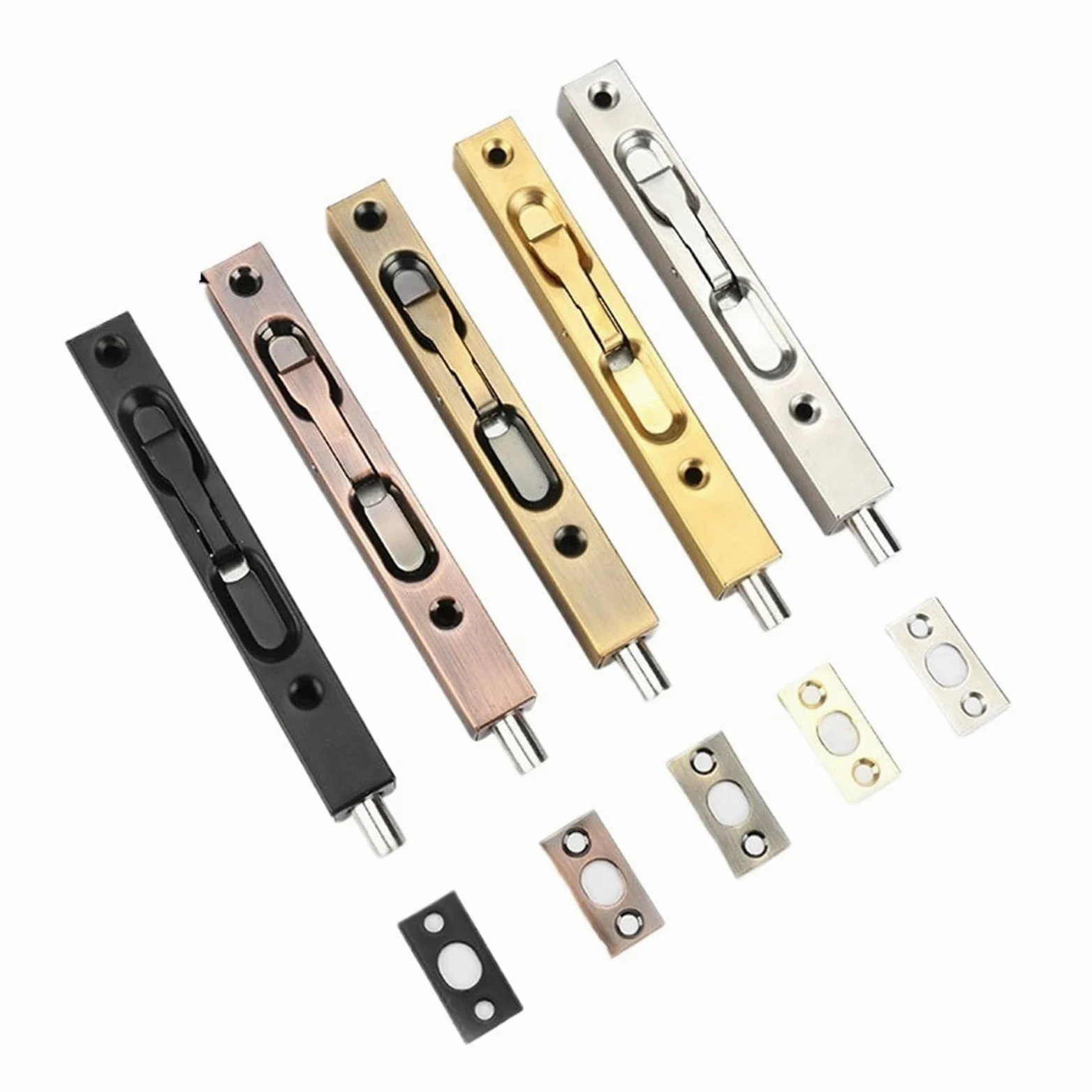 4 chiavistelli a scomparsa per porta in acciaio inox, chiavistello di sicurezza per porta a scomparsa, 10/15/20/25,4 cm, per bagno e bagno (argento, 25,4 cm)
