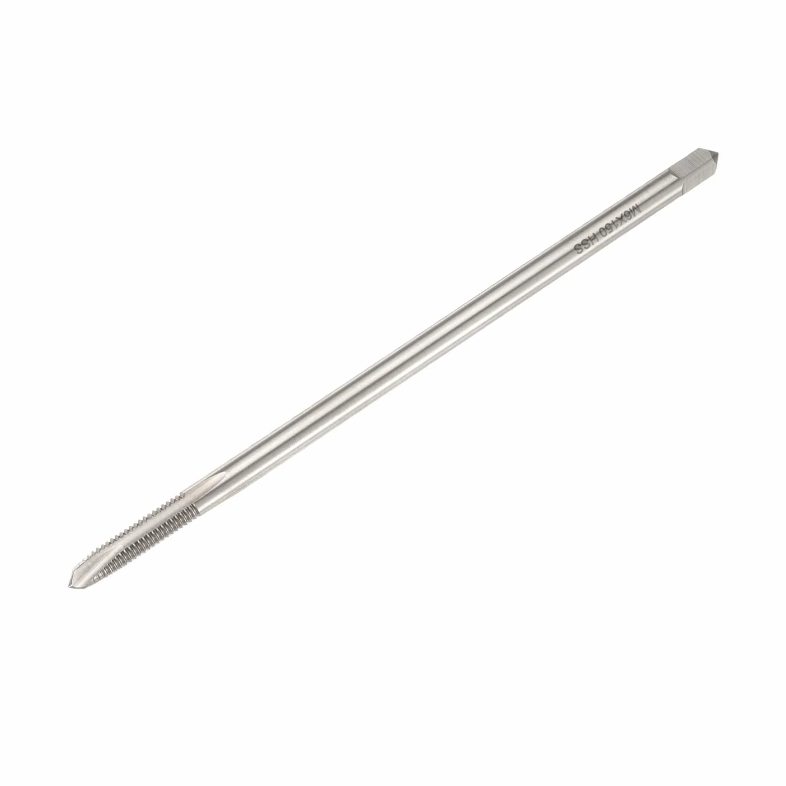Maschio Filettato a Punta Elicoidale M6 x 1 H2, Utensile per Maschiatura Extra Lungo 150 Mm Acciaio Rapido