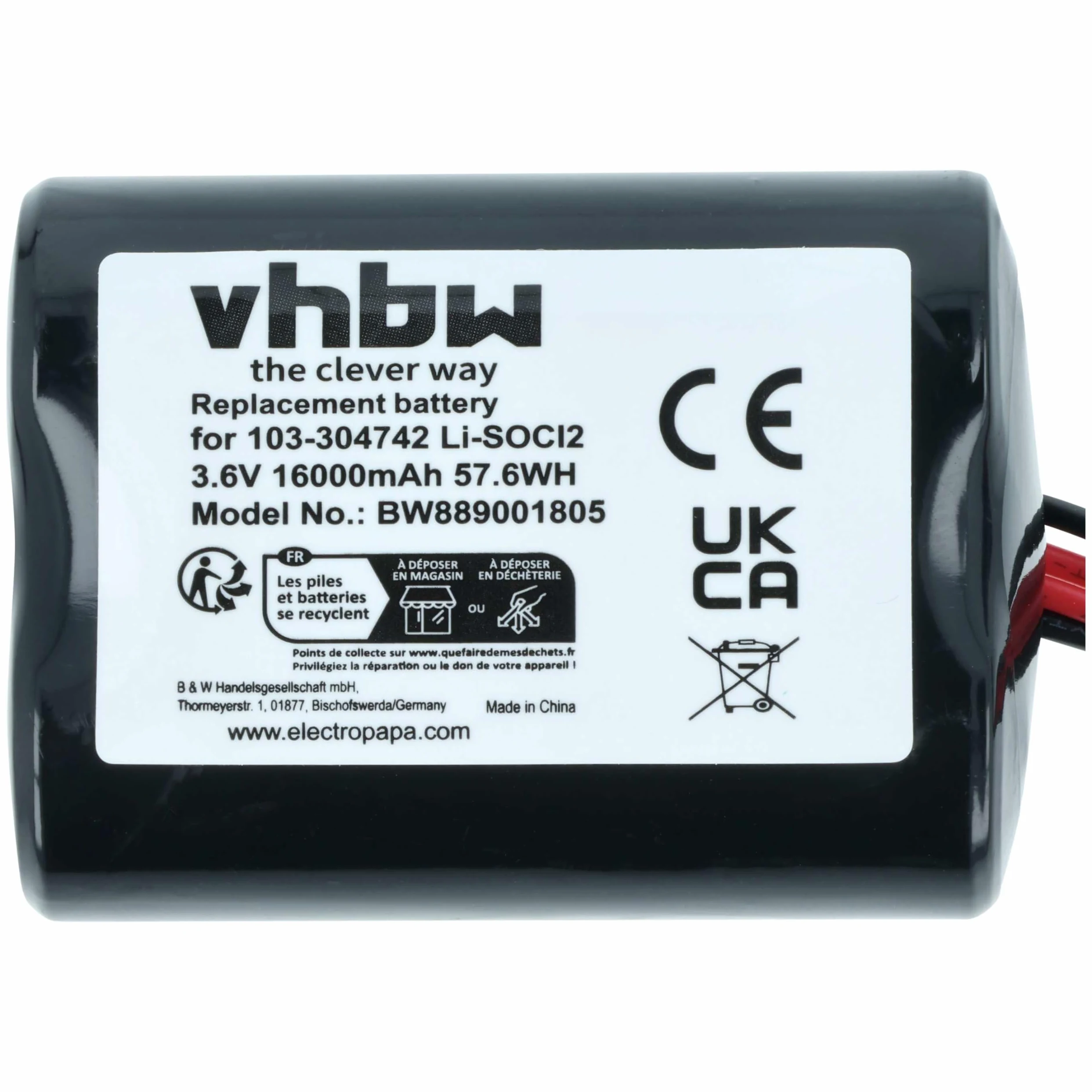 vhbw batteria compatibile con Visonic PowerMaxPro SR-740-PG2 sistema d'allarme, serena esterna wireless (16000mAh, 3,6V, Li-SOCl2)