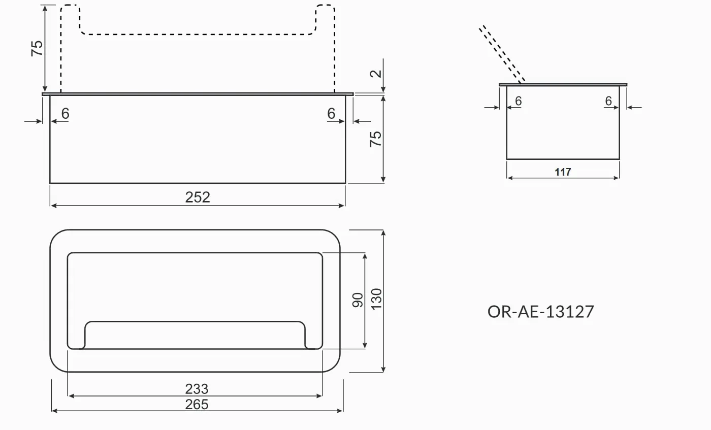 Orno AE-13127(GS)/B - Ciabatta elettrica a scomparsa, 3 prese, cavo da 1,5 m