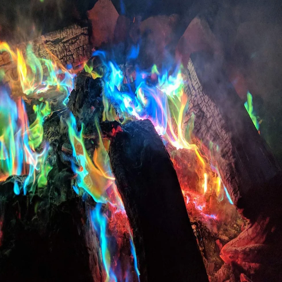 Kolorowa Polvere di Colori del Fuoco do Caminetto da Campeggio 15 G+25 G (Colore assortito)