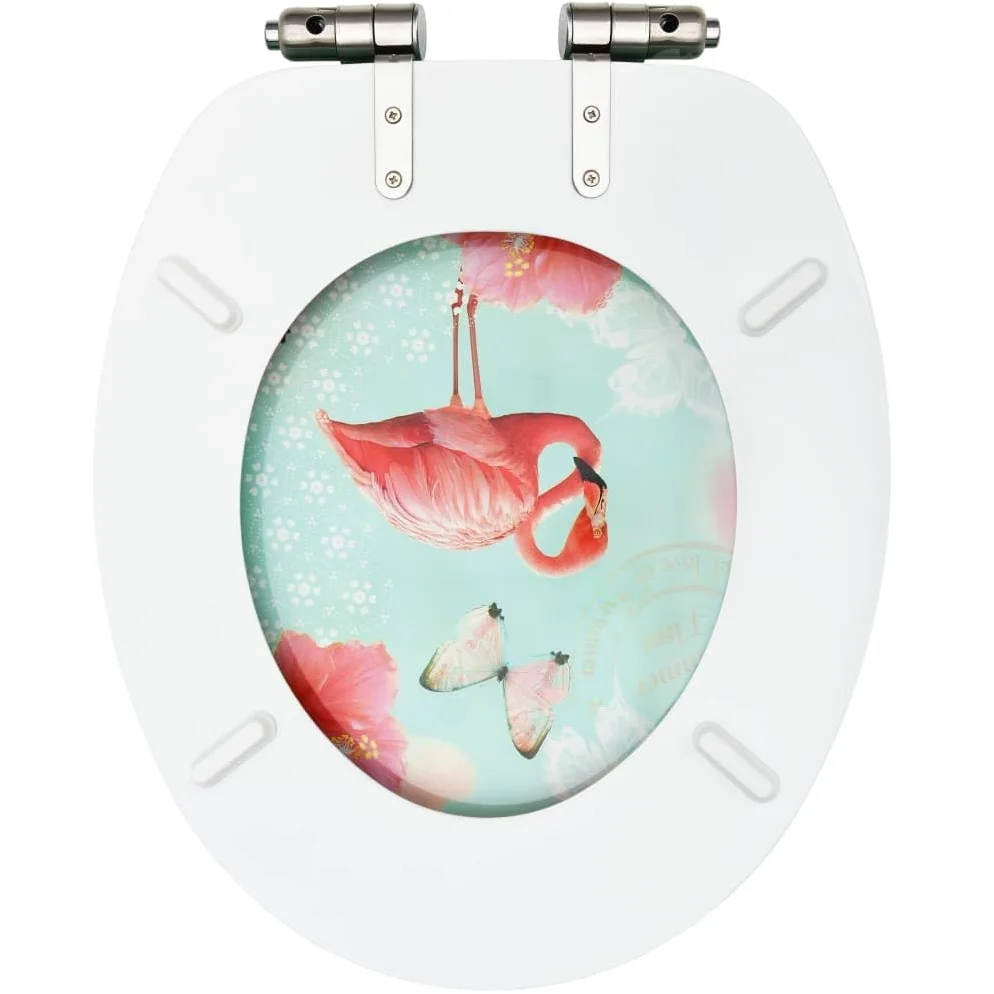 Sedile sedile WC con coperchio a chiusura morbida MDF Fenicottero rosa 02_0002933