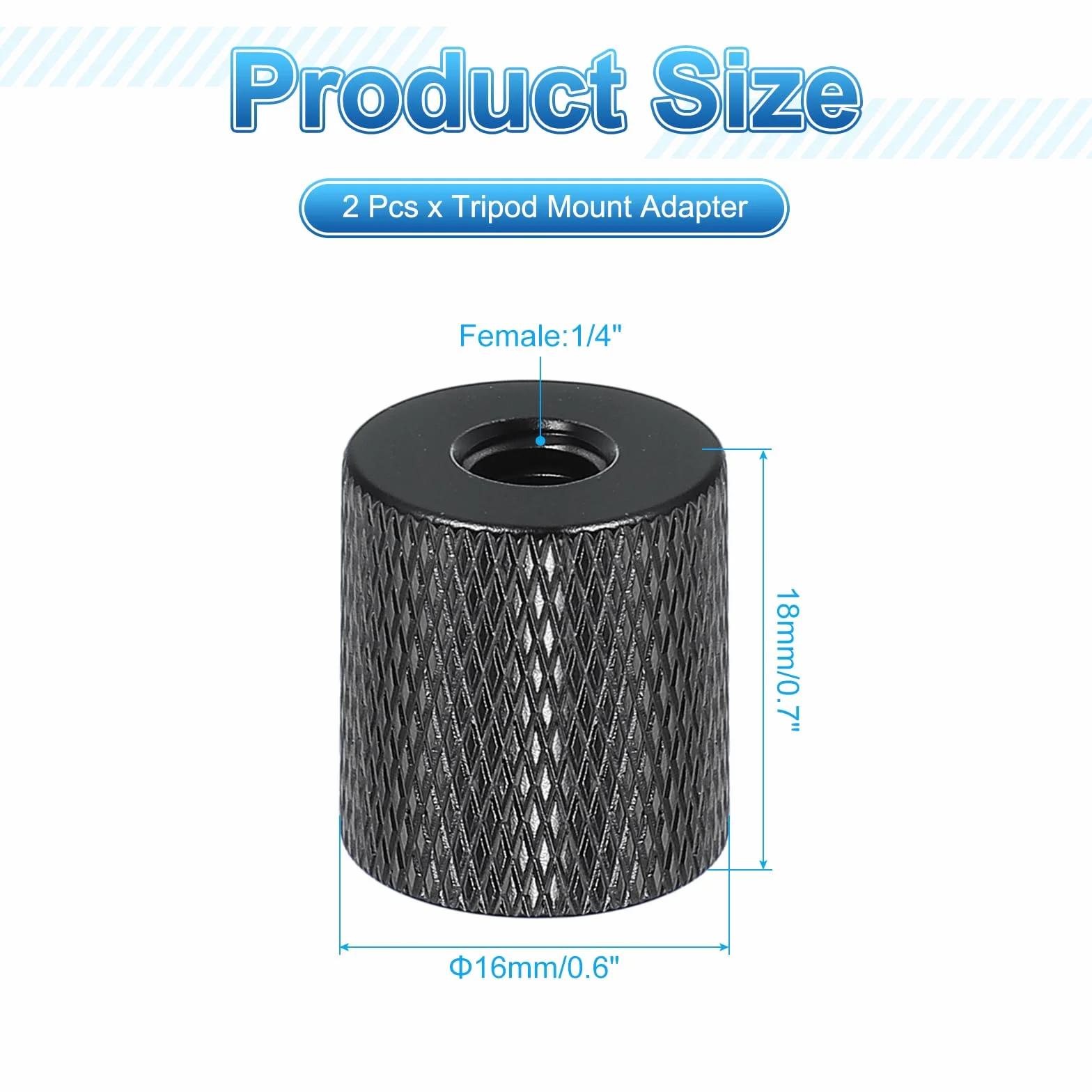 PATIKIL Adattatore Vite Treppiede 1/4" Femmina a 1/4" Femmina, 2 Pezzi Vite per Microfono Vite Fotocamera Convertitore a Doppia Testa per Supporto Microfono Accessori Braccio Magico