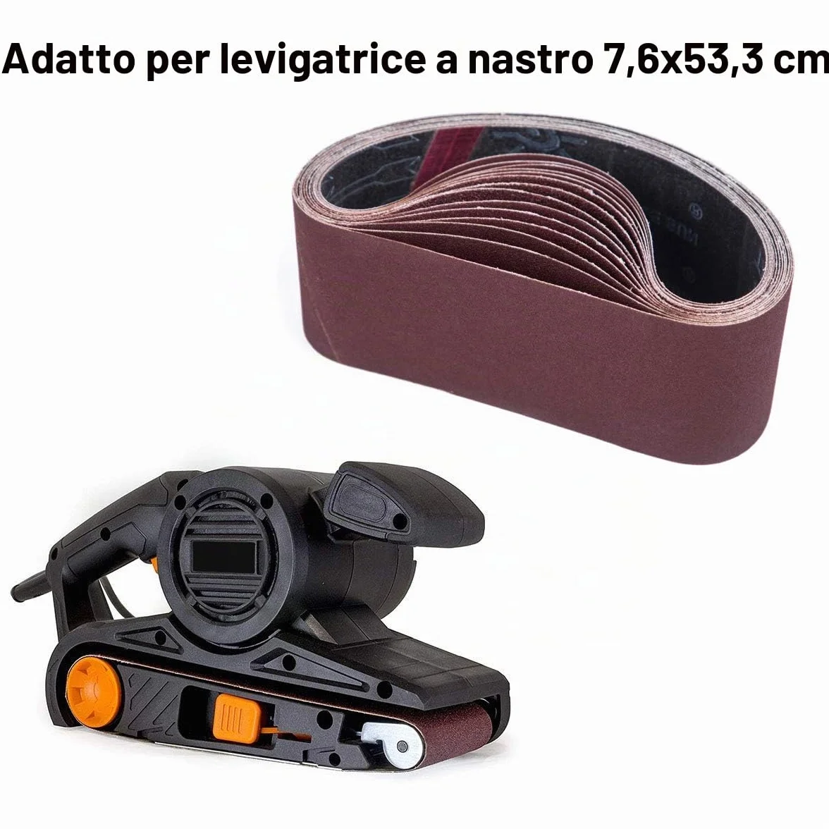 STEBRUAM Nastri Abrasivi 75 x 533 mm, Set 15 Pezzi Grana 80/120/150/240/400 per Levigatrici a Nastro