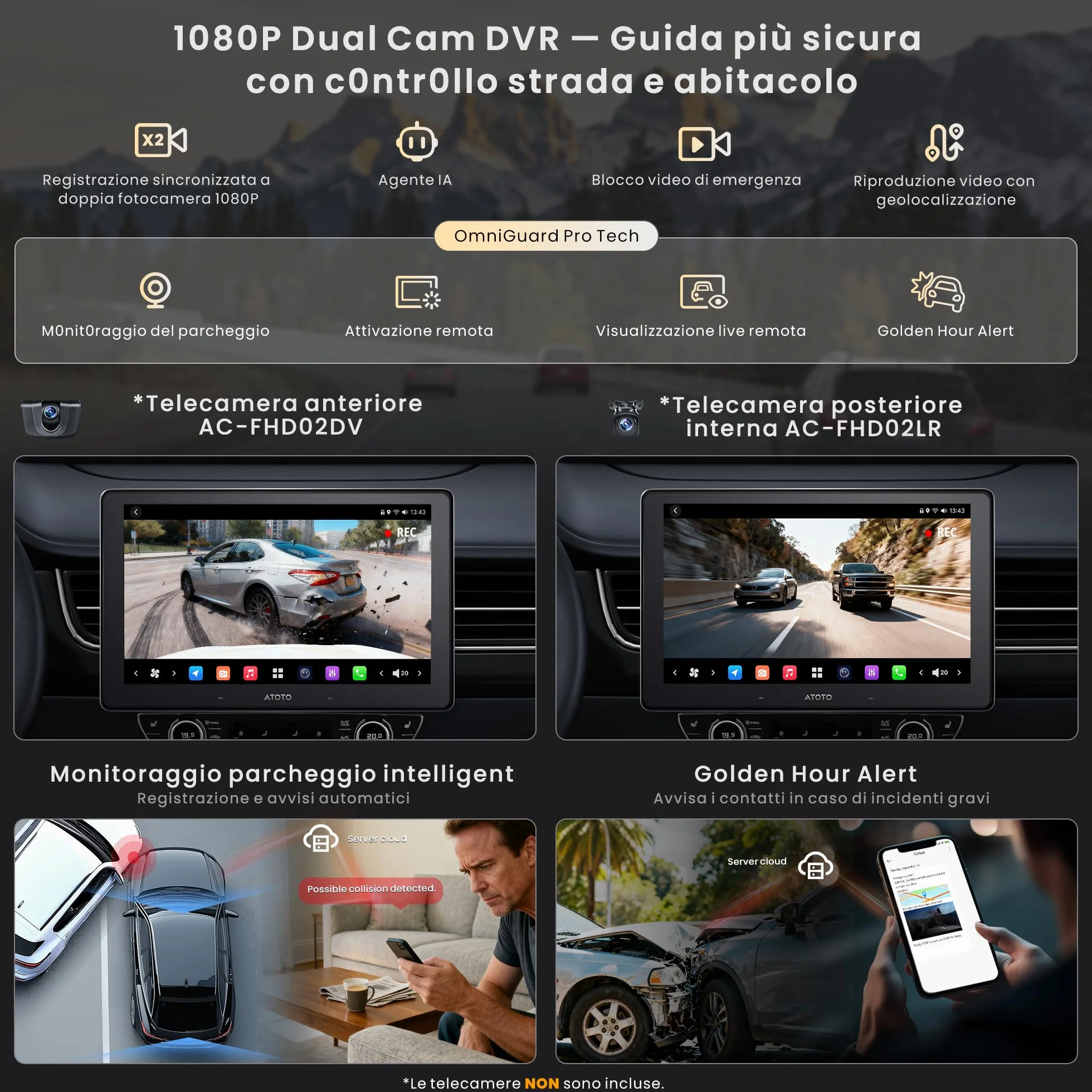ATOTOZONE 10" QLED DAB AI Autoradio 2 Din Android, 8G+128G, Carplay Senza Fili & Android Auto, 4G LTE, DSP & 36B-EQ, Audio 7.1.2 Canali, Ingresso HDMI, 2 Wifi & Bluetooth, Tracciamento GPS, X10DG211E