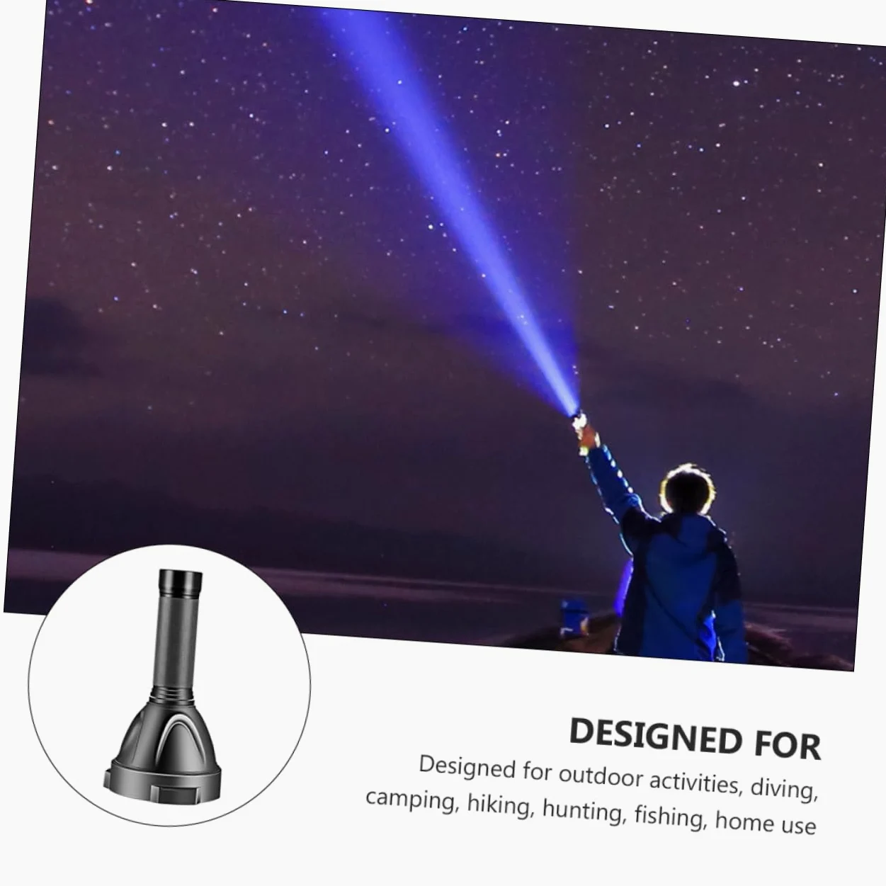 Artibetter Torcia a LED Portatile per Esterni Luce Forte e Batteria da 5000mah, Resistente alla Pressione in Lega di Alluminio per Campeggio e Uso Domestico