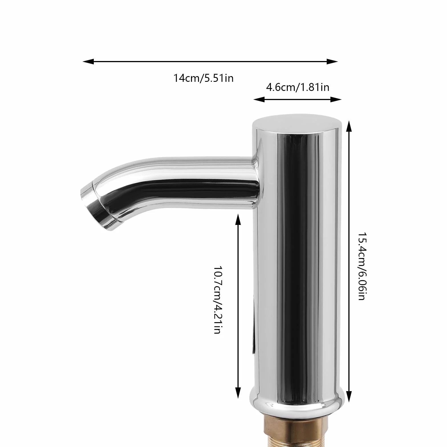 Rubinetto automatico lavabo senza contatto sensore argento tubi lunghi copertura decorativa