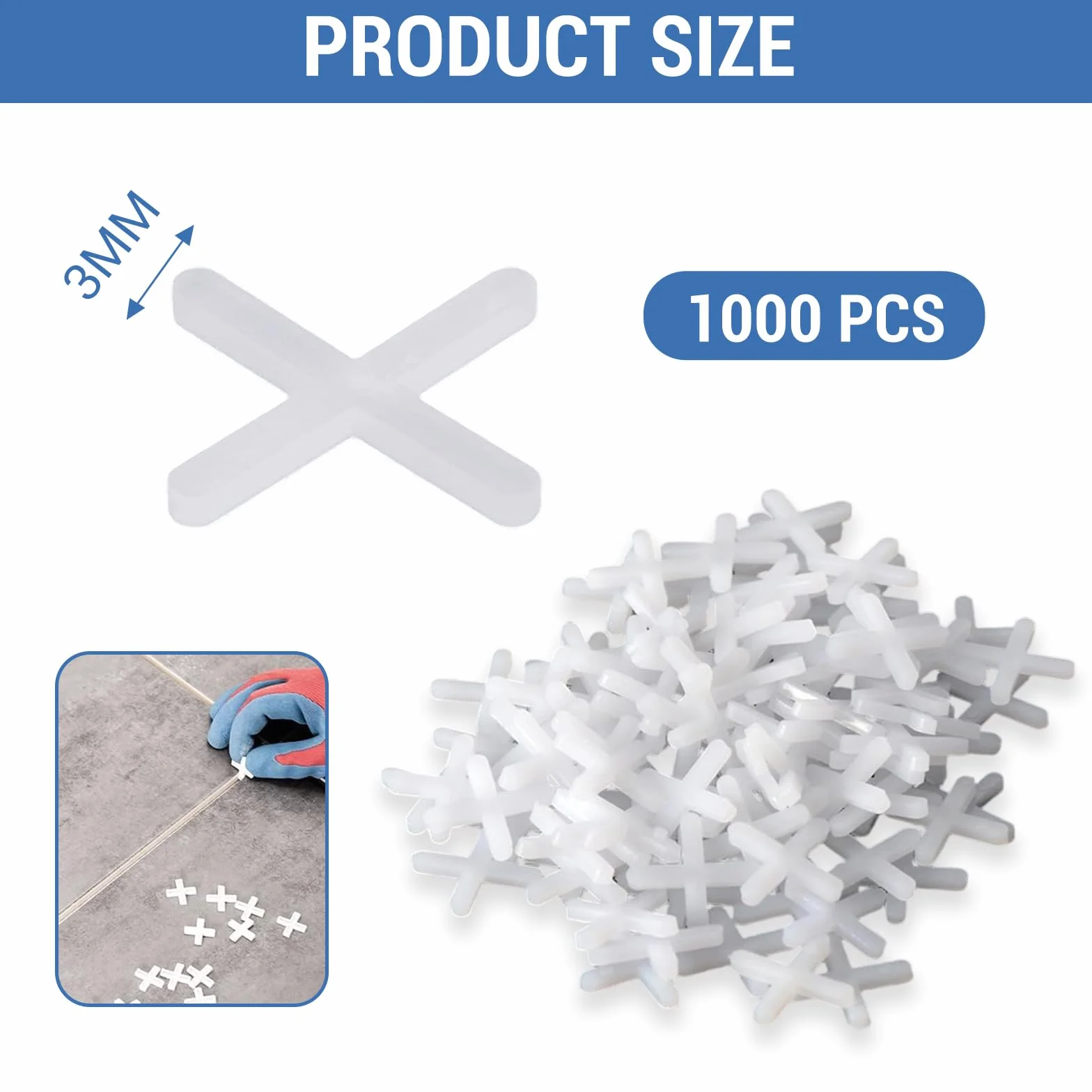 Croci per piastrelle 3 mm plastica parete