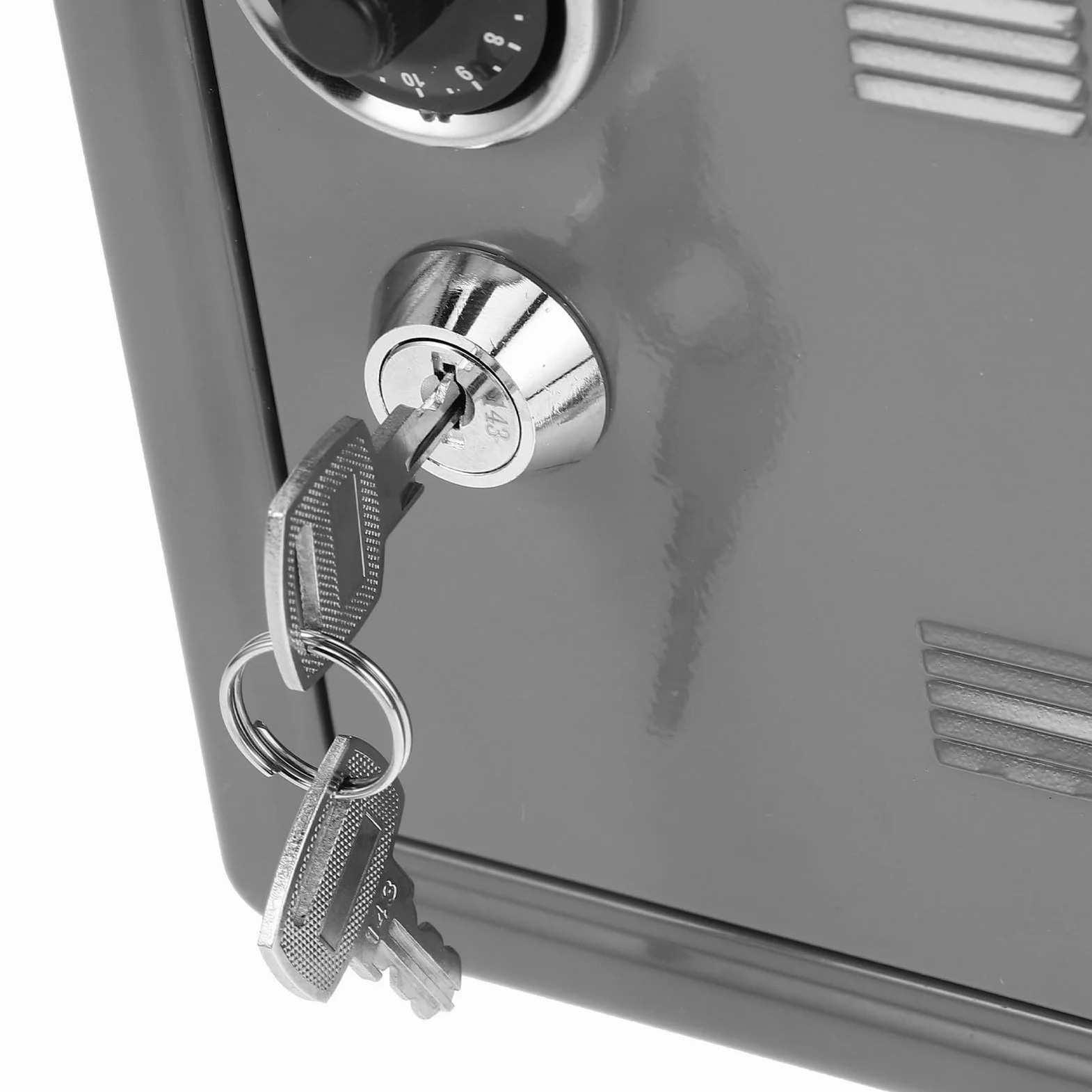 Cassaforte in Ferro Argento Serratura Antiscasso e Chiave, Mini Contenitore Portaoggetti Chiudibile per Casa e Ufficio, Piccola Scatola di Sicurezza