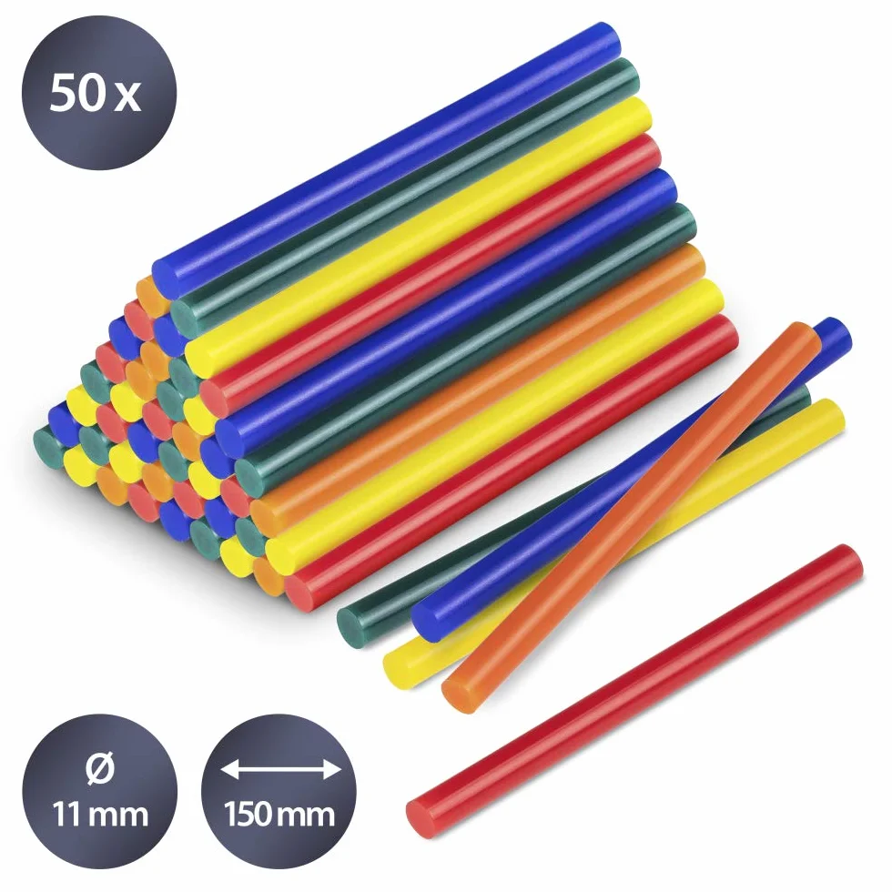 Glue sticks 11mm colorful 50 pcs