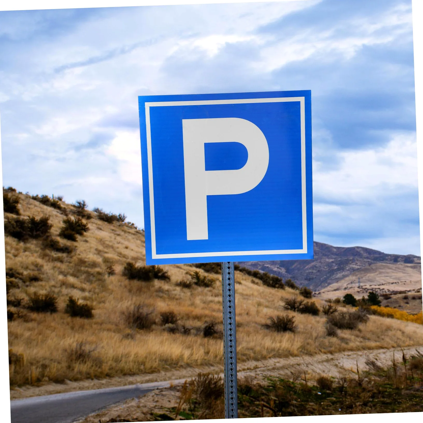 PartyKindom Cartello di Parcheggio Segnaletica Chiara e Facilmente Visibile Simbolo P in Lega di Alluminio per Parcheggi e Siti di Costruzione