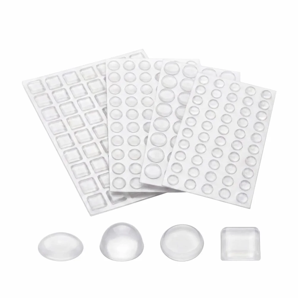 Ammortizzatori di Colpi Paracolpi Silicone Trasparente Autoadesivi 172 Pezzi 4 Misure per Porte Mobili