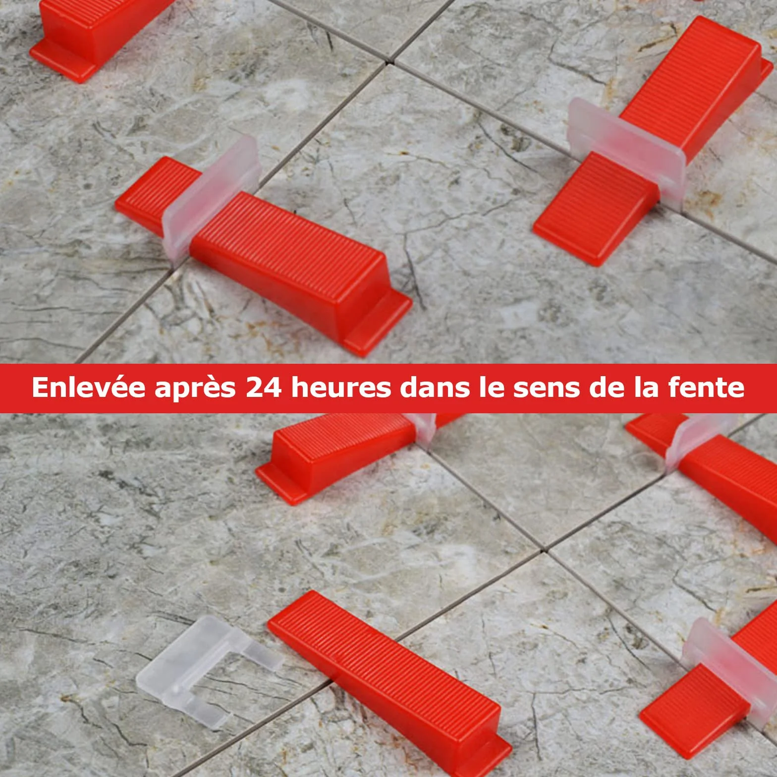 Sistema di Livellamento Piastrelle 1.5 mm, 500 Linguette, 100 Cunei, Pinza per Posa 6-15 mm