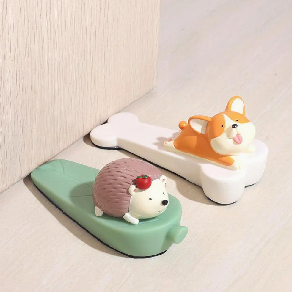 Fermaporta a forma di animale, in PVC, a forma di gatto.