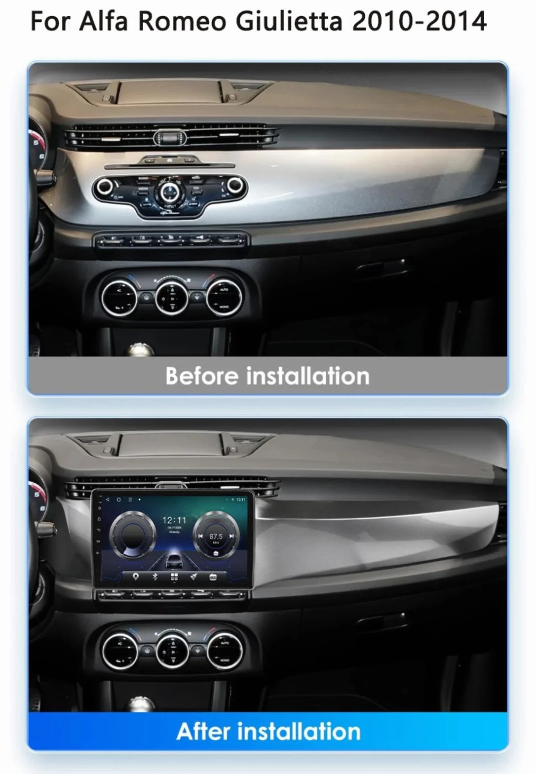 Android 15 Autoradio 9" Touchscreen Stereo Auto Per Alfa Romeo Giulietta 2010-2014 Plug-and-play Con Bluetooth Navigatore Gps Collegamento Specchio Comandi Al Volante Wifi 4g Dual Usb,M101