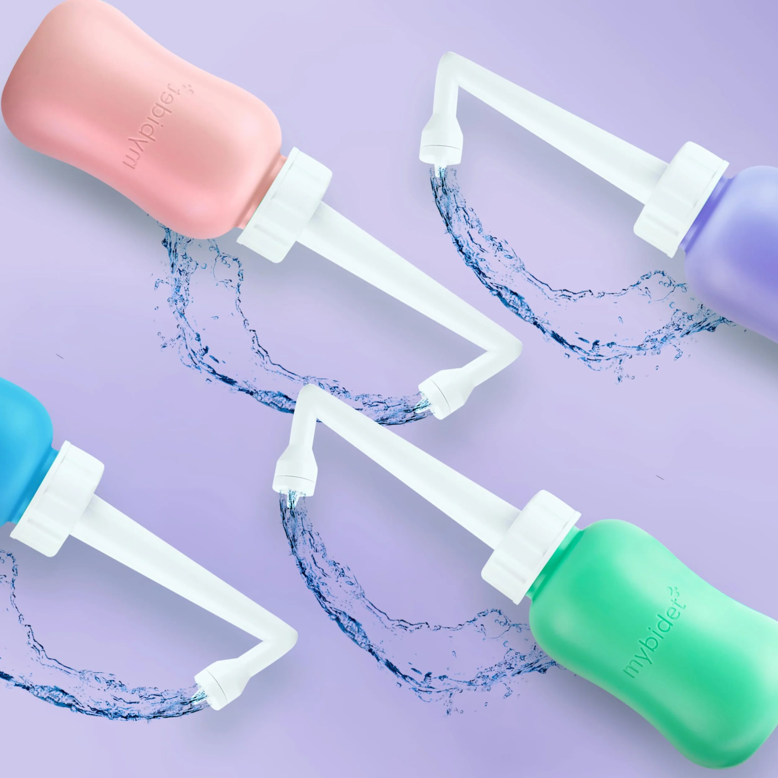 Doccia Intima 3.0 Po con Borsa da Viaggio e Coperchio, Facile da Premere, per Gravidanza, Puerperio, Glutei Doloranti, Bidet o Doccia Popo, Materiali Ecologici e BPA-free, Viola